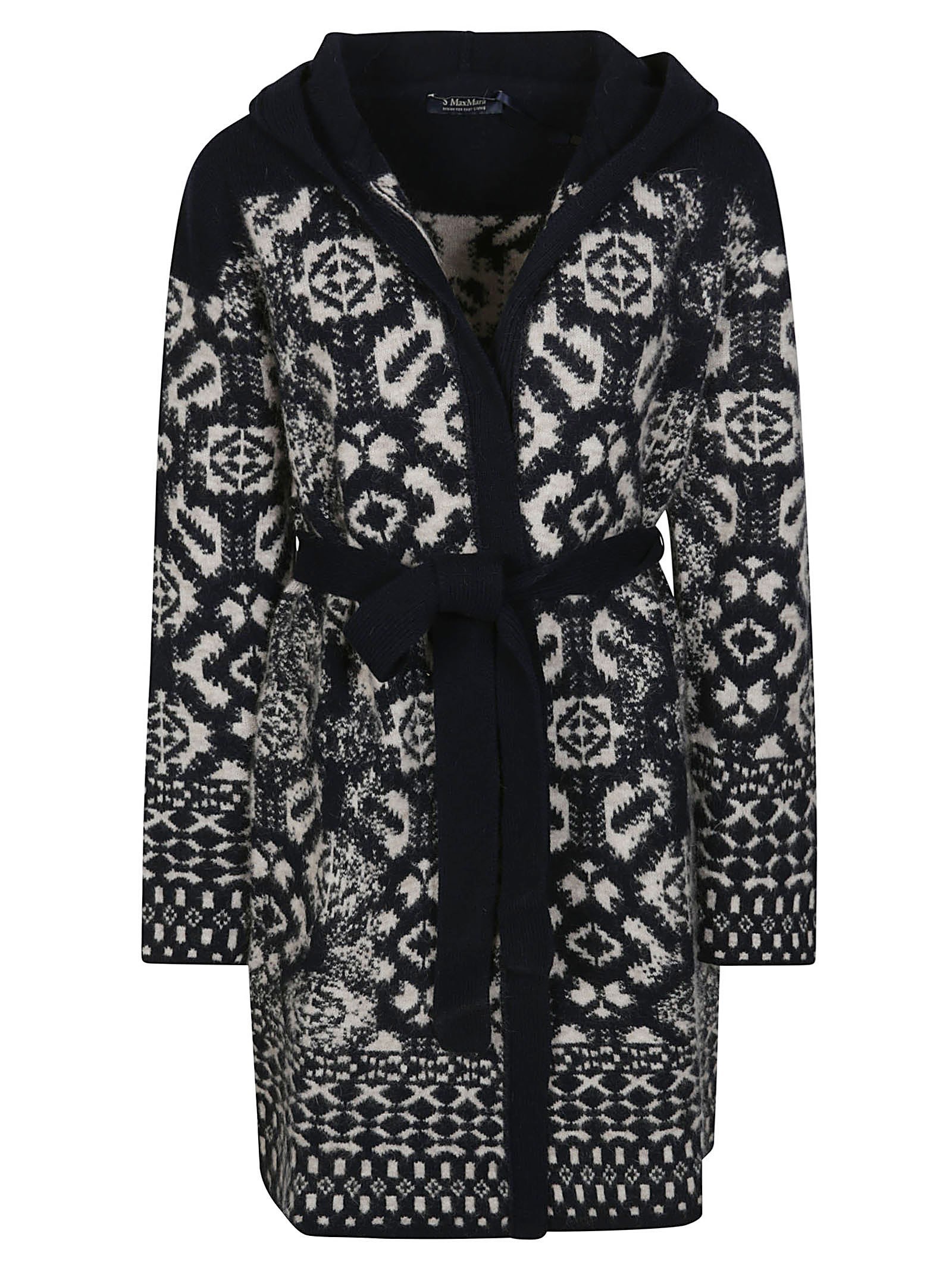 Shop S'max Mara Teramo Cardigan Jacquard In Blu