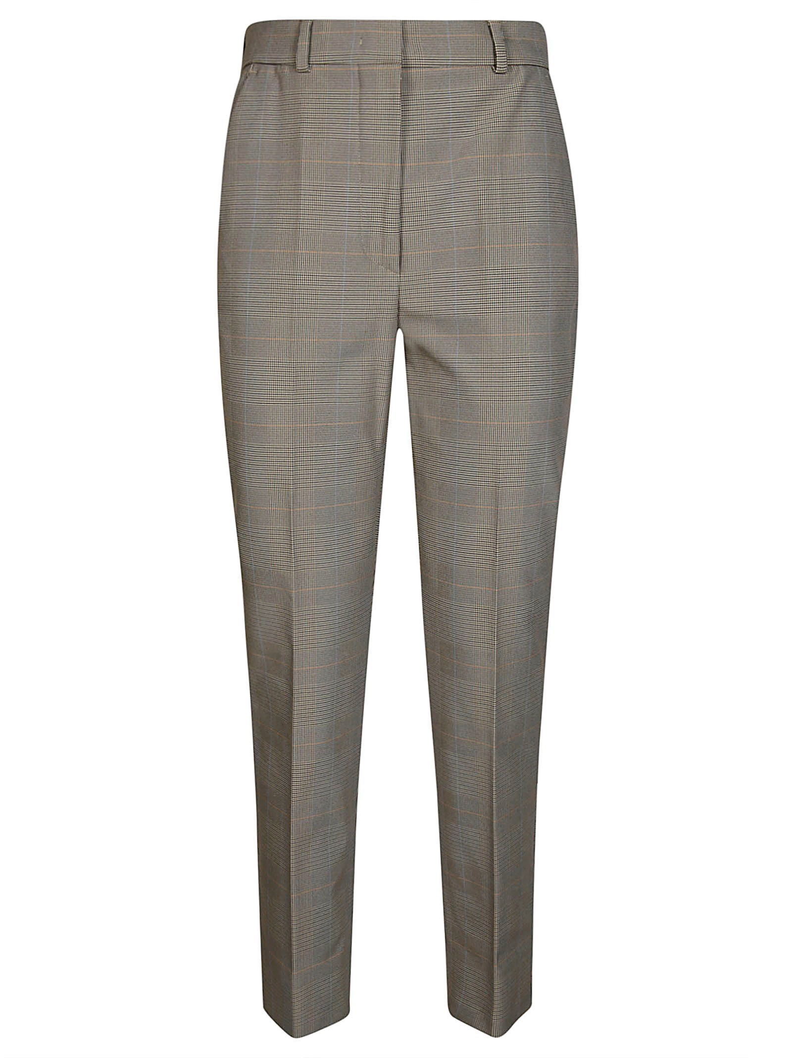 Sportmax Tailored Check Pants With Slim Fit In Black