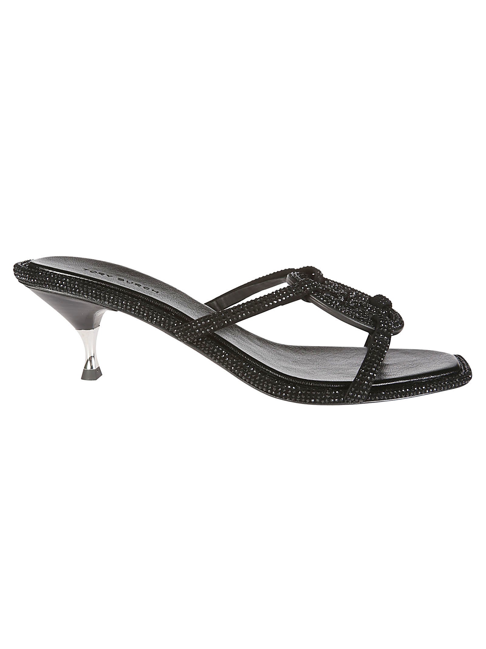 Shop Tory Burch Pave Miller Low Heel 55mm In Nero
