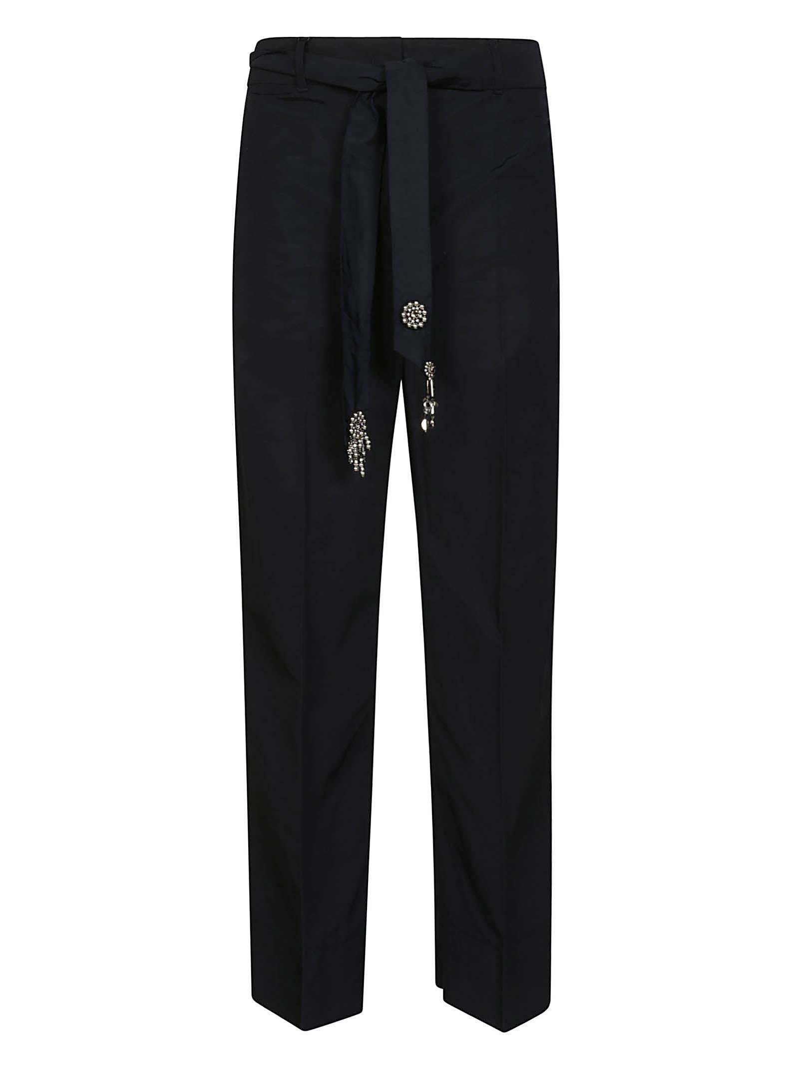 Shop S'max Mara Agostin Pantalone Cotone Ny Pinces In Blu