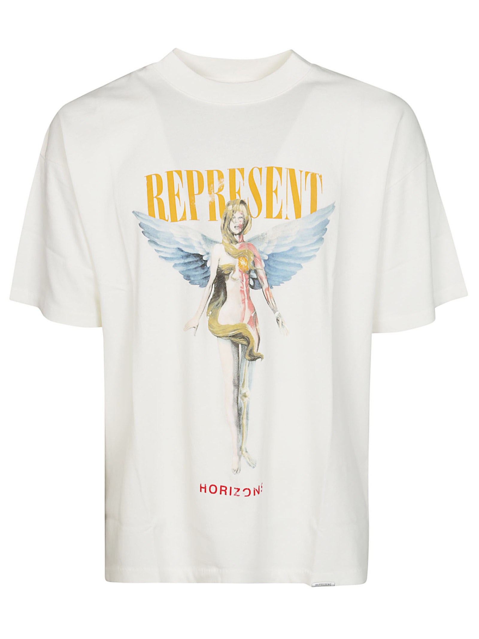 Shop Represent Ts Mm Stampa Reborn In Bianco