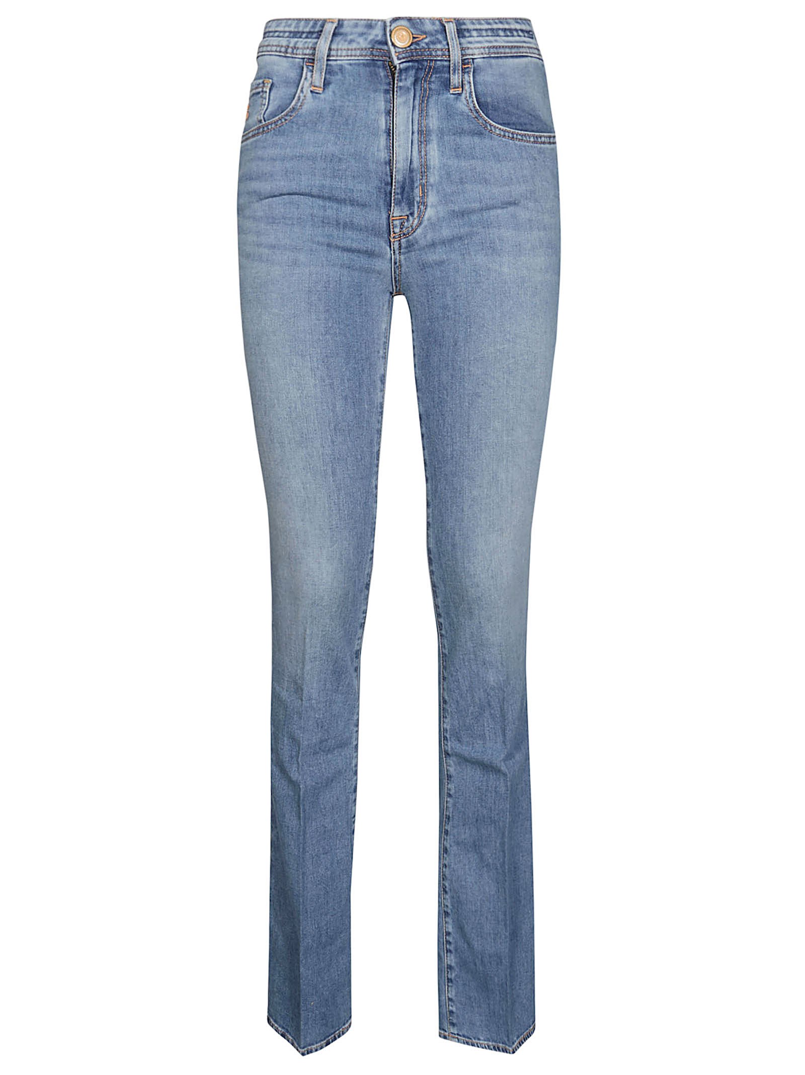 Jacob Cohen Regular Bootcut Jeans Contrast Stitching In Blu