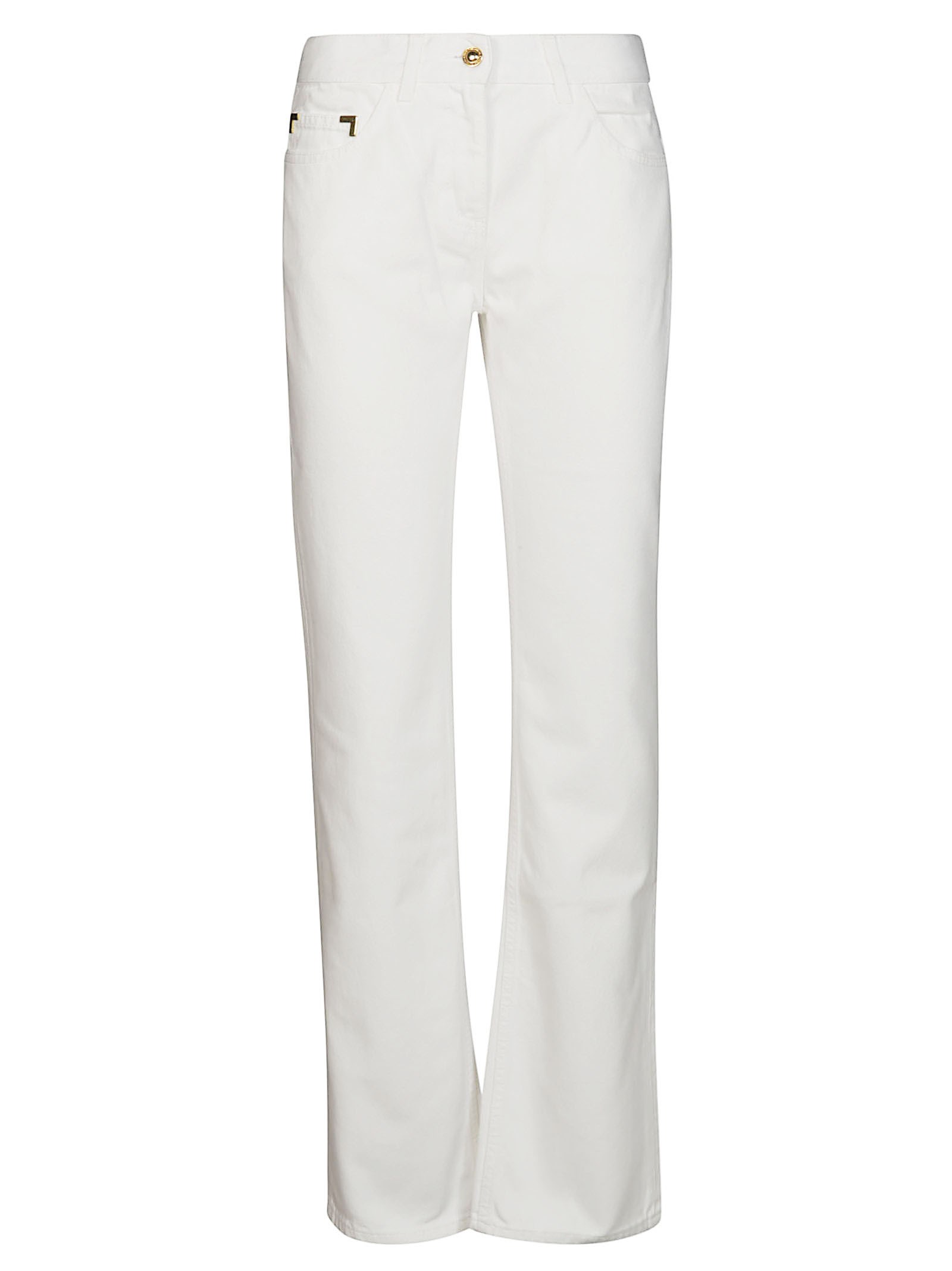 Shop Palm Angels Denim Tubolare In Bianco