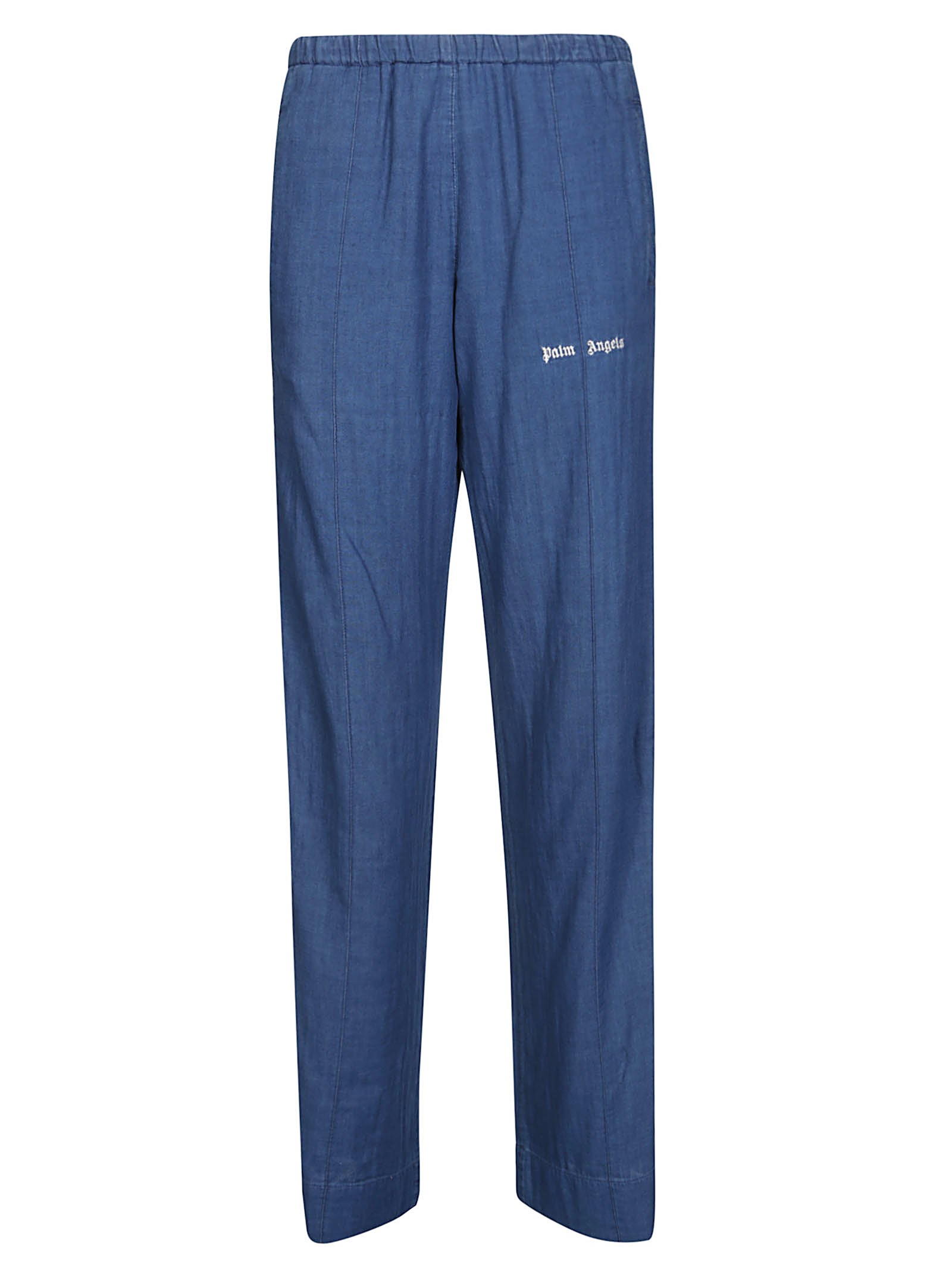 Shop Palm Angels Chambray Track Pants In Blu