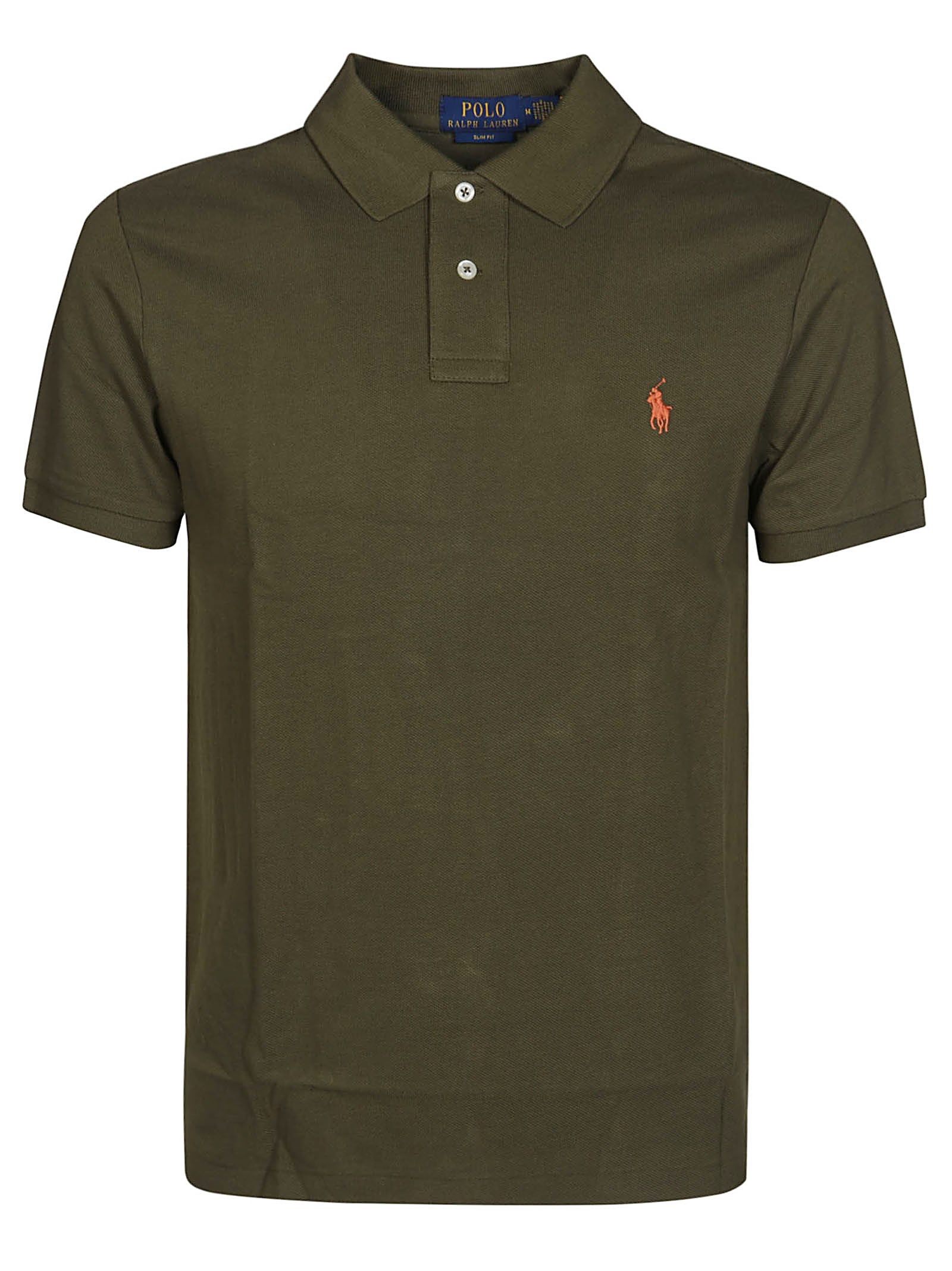 Polo Ralph Lauren Green Slim Cotton Logo Embroidery Polo Shirt In Verde