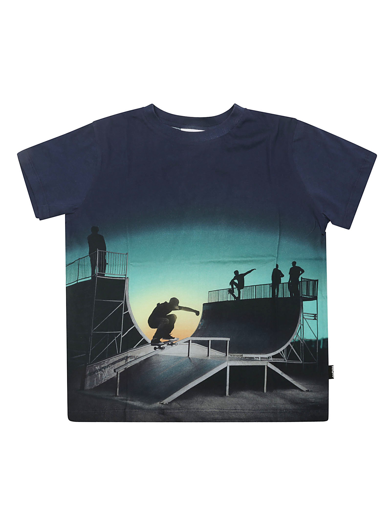 Shop Molo Junior T Shirt Stampa Skater In Blu