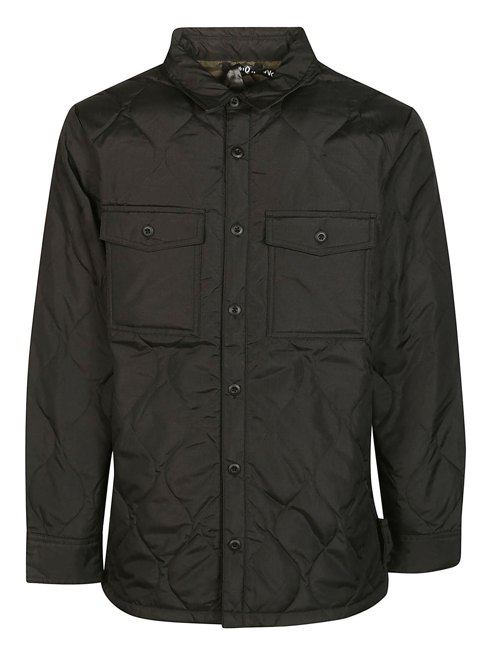 Shop Taion Overshirt Military In Nero