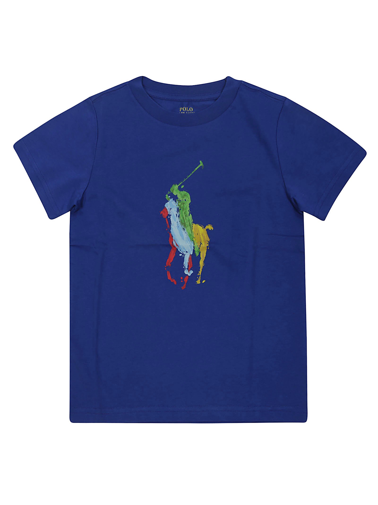 Shop Ralph Laurent Girl T Shirt Big Horse In Blue