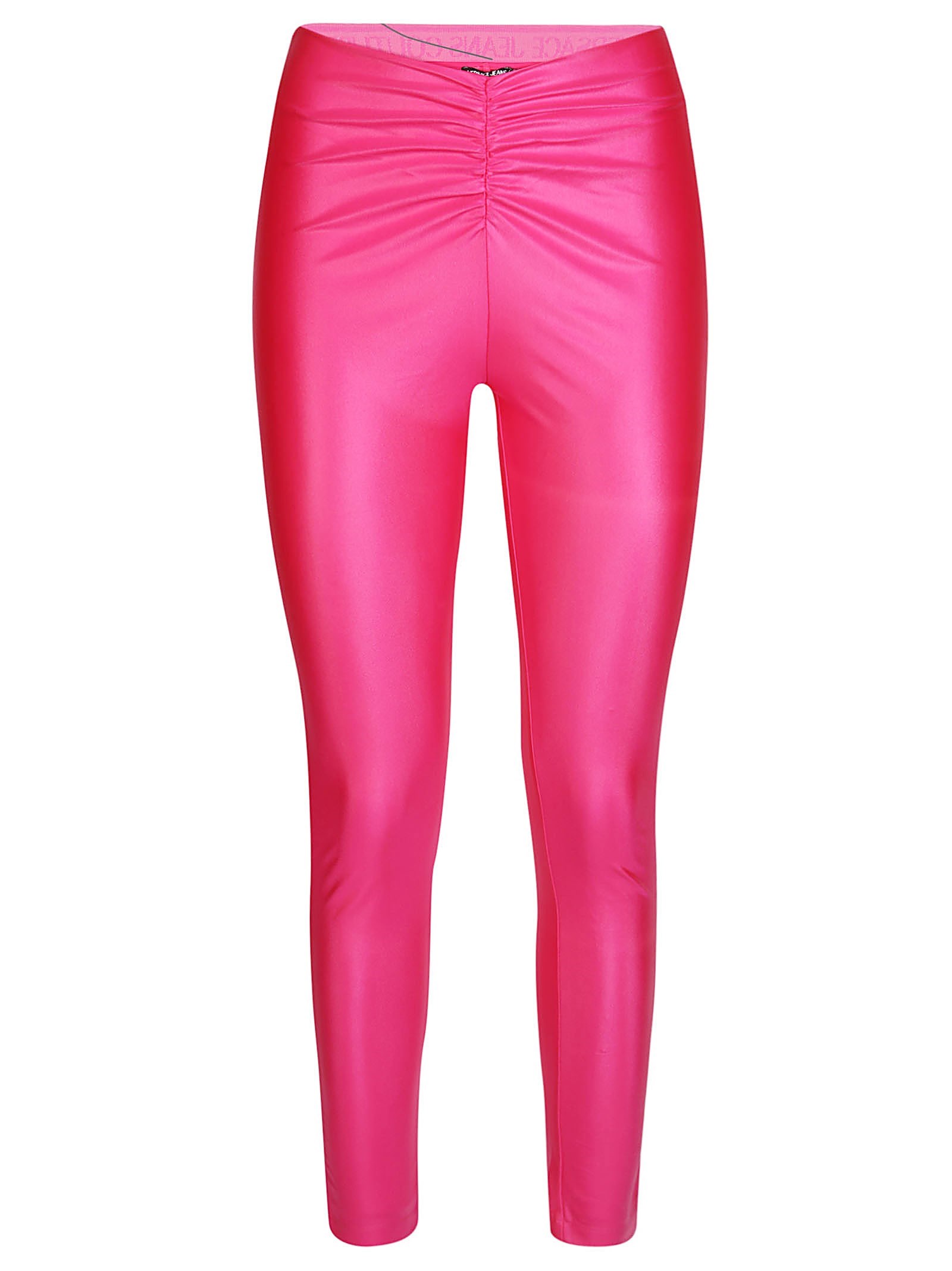 Shop Versace Jeans Couture Legging Kycra Shiny In Fuxia