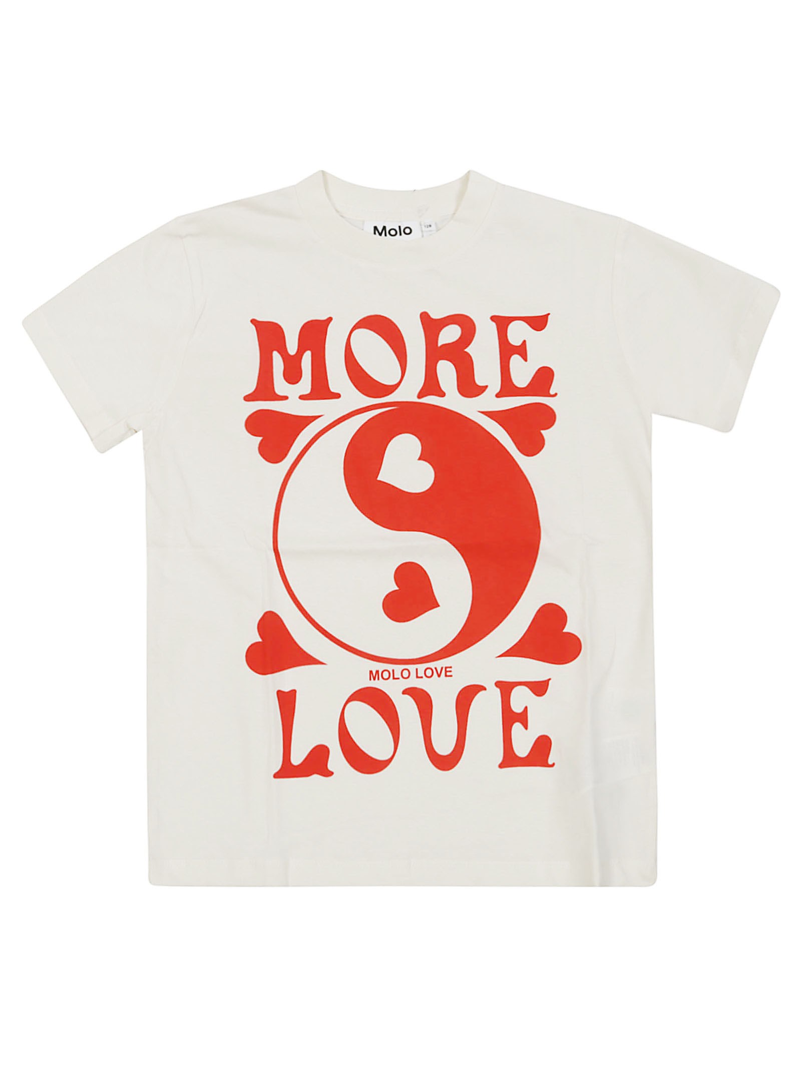 Shop Molo Junior T Shirt Yin Yang In White