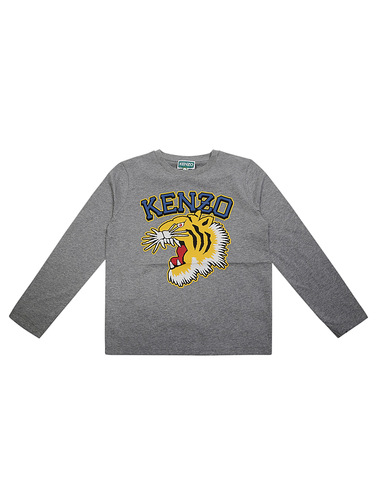 Shop Kenzo T Shirt ml Tigre E Logo In Gray