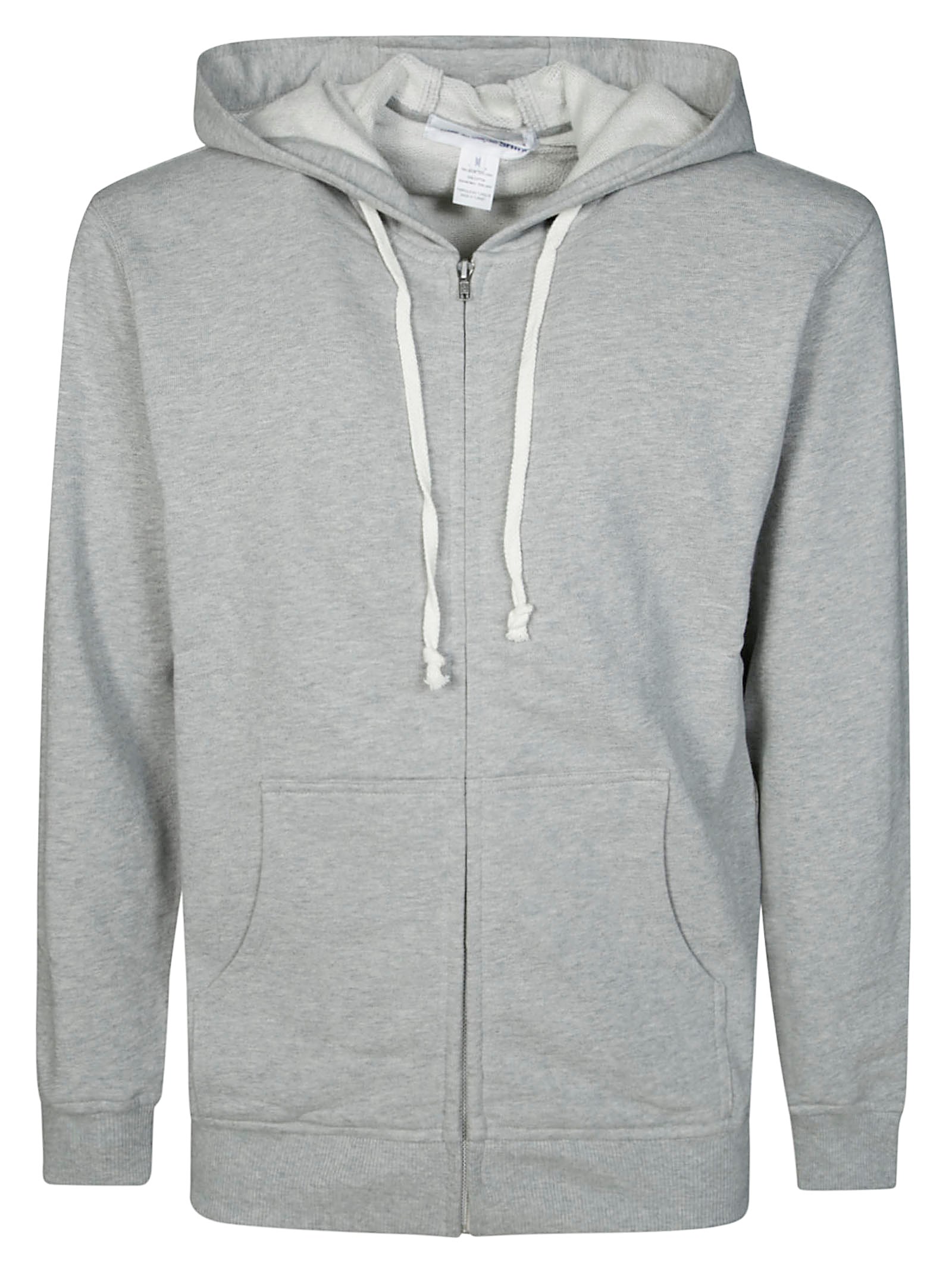 Shop Comme Des Garçons Comme Des Garcons Felpa Cappuccio Zip Parlata "strong Will Free" In Gray