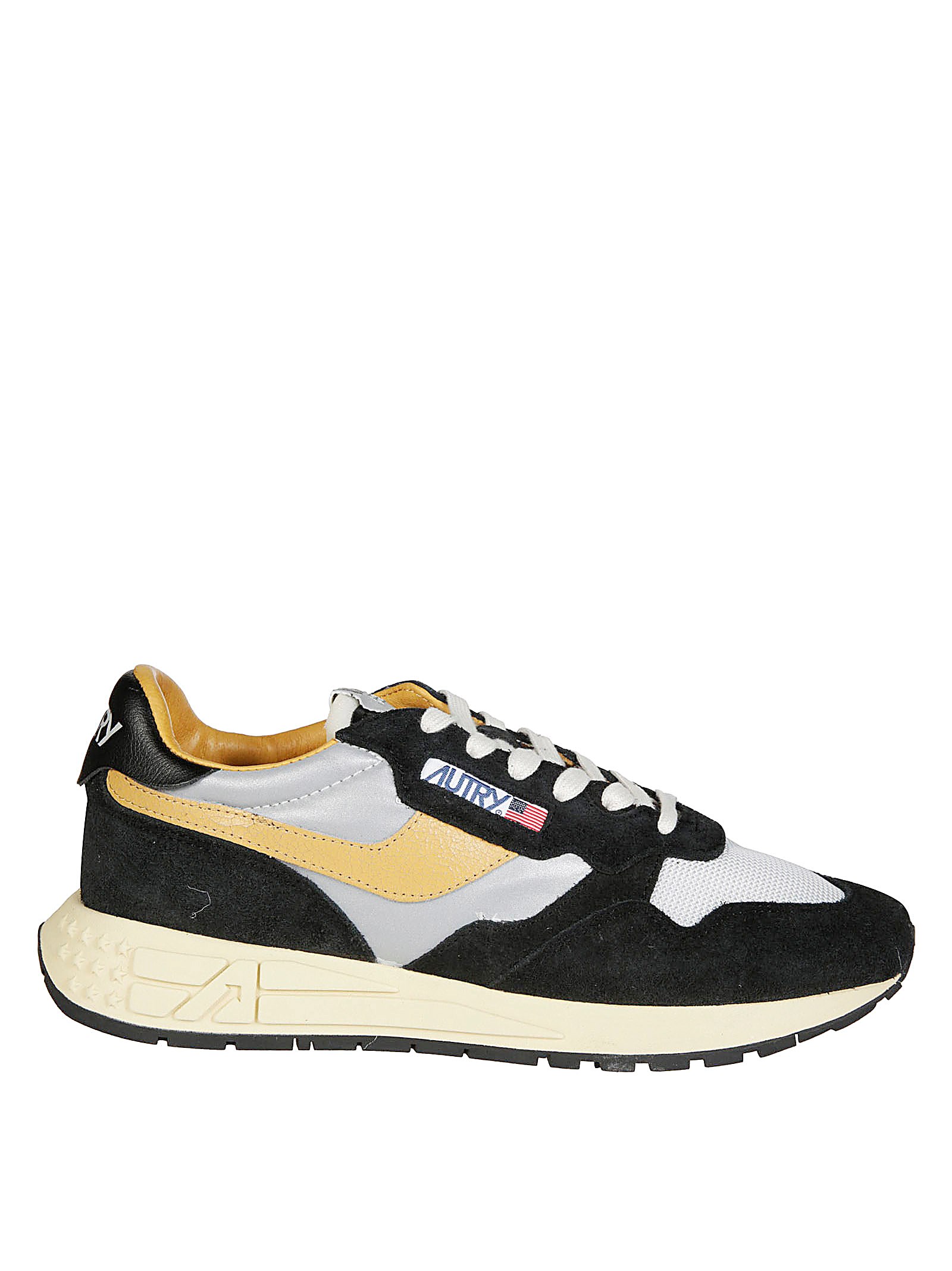 Autry Low Sneaker With Contrast Stitching And Mesh Panels In Blue