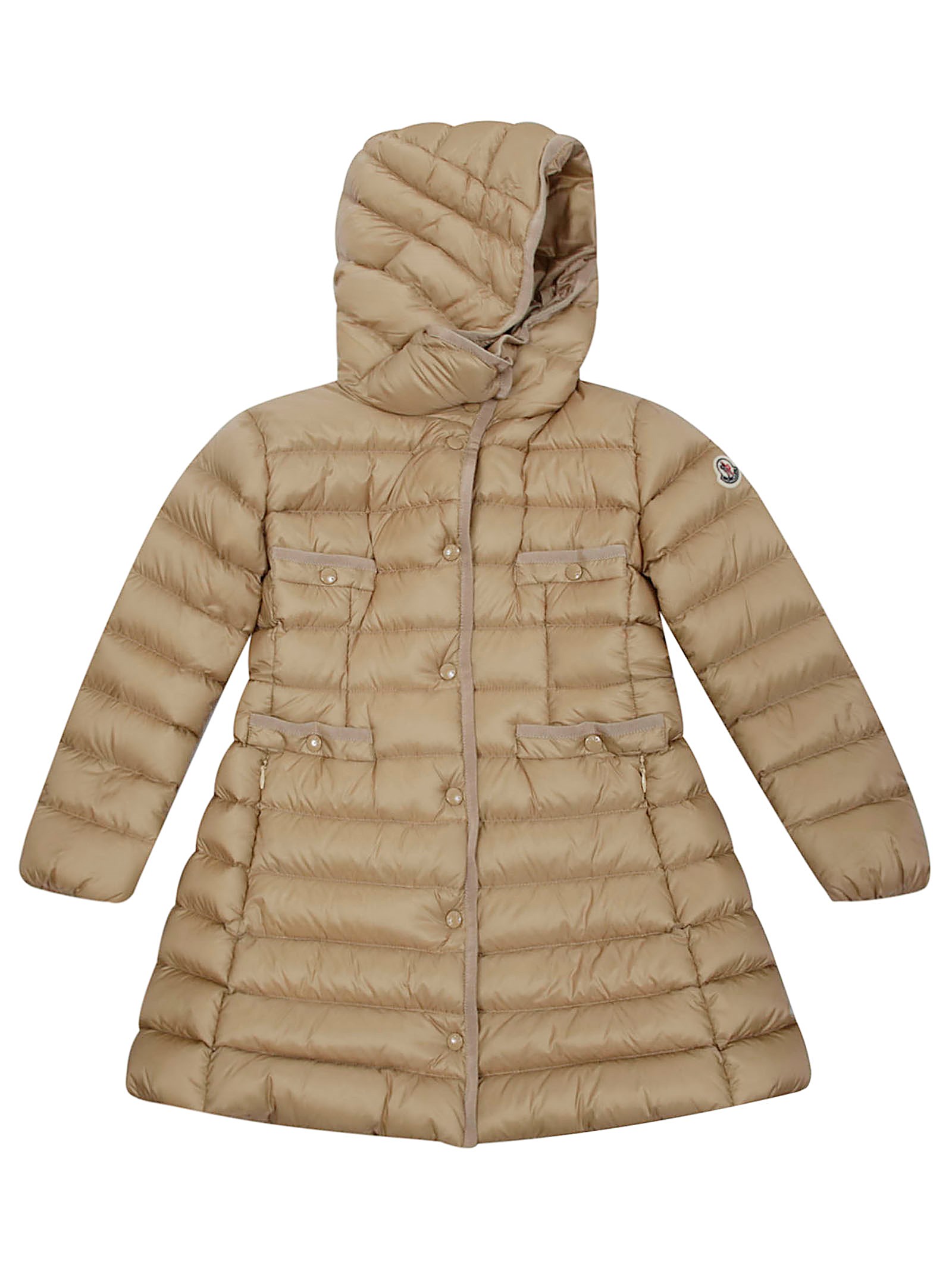 Shop Moncler Hirma Long Coat In Beige