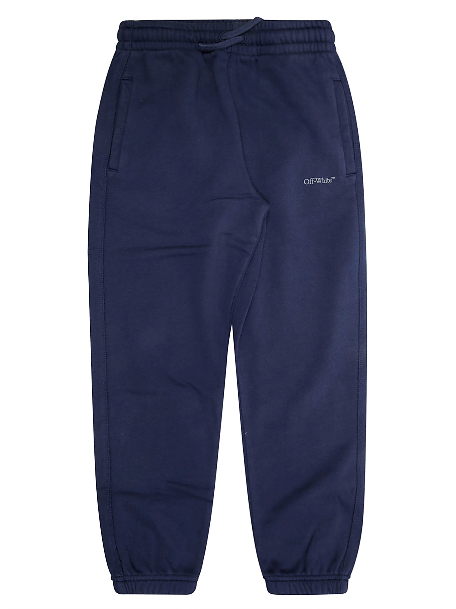 Shop Off-white Offwhite Pantalone Felpa Logo Riflesso In Blue