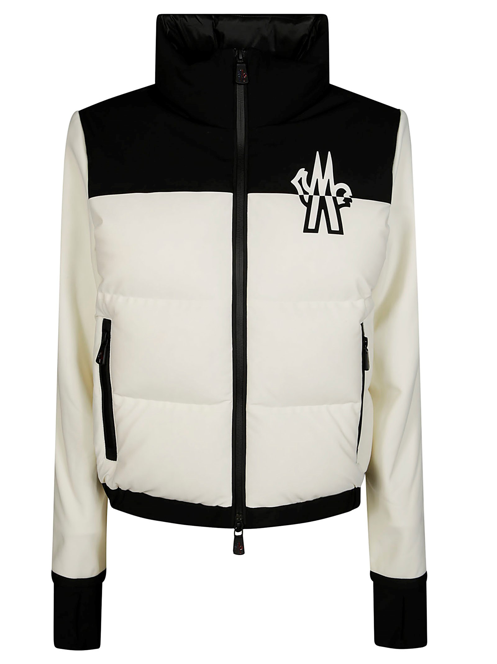 Moncler Zip Up Cardigan In White