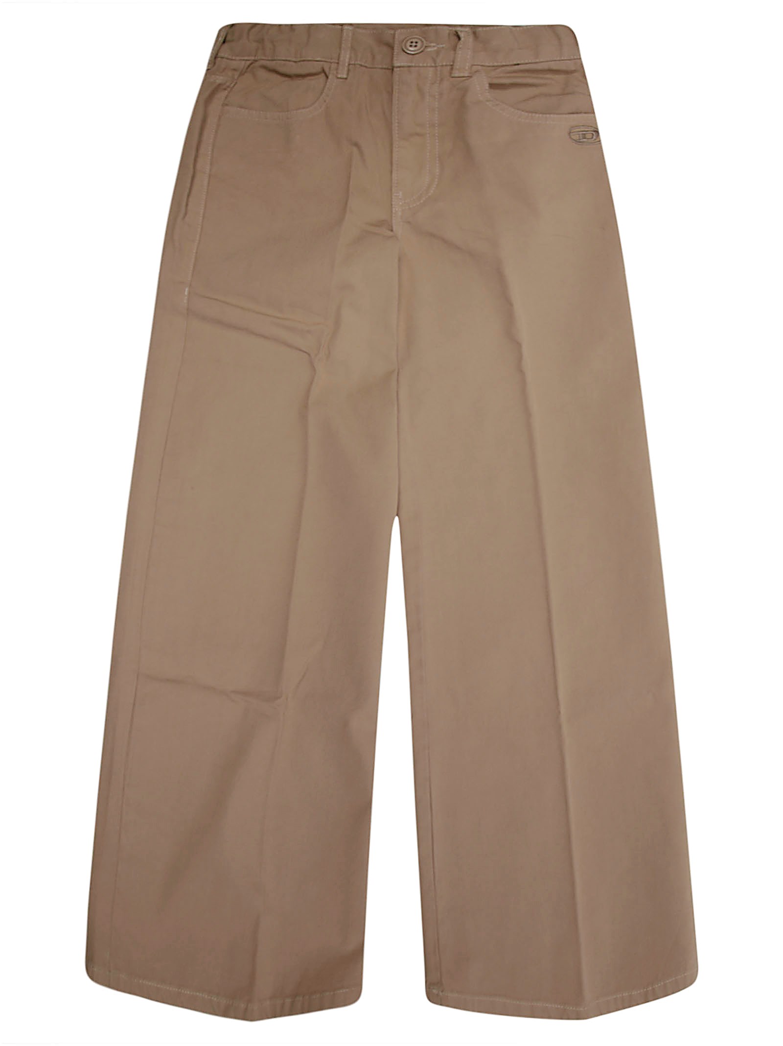 Shop Diesel Polax Panta Palazzo In Beige