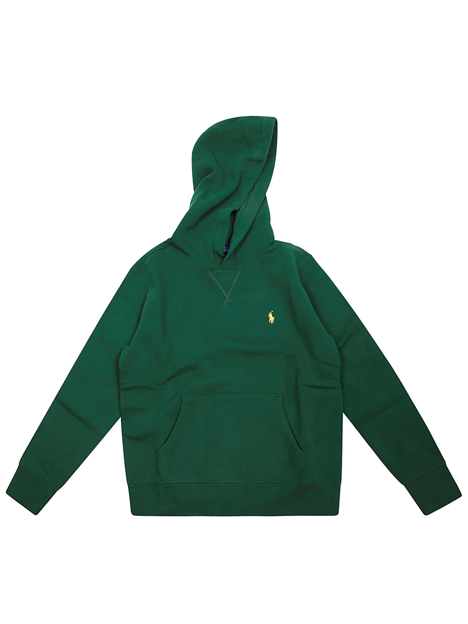 Shop Ralph Laurent Girl Felpa Hoodie Base In Green