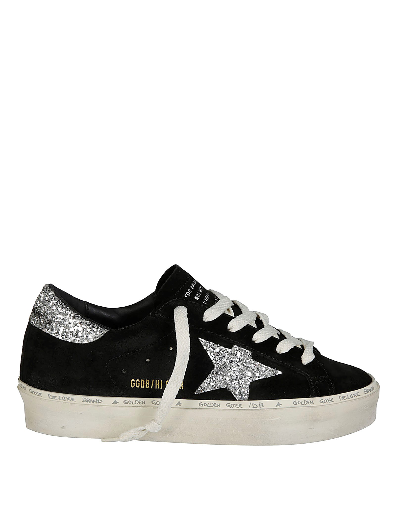 Shop Golden Goose Hi Star Suede Stella E Tallone Glitter In Black