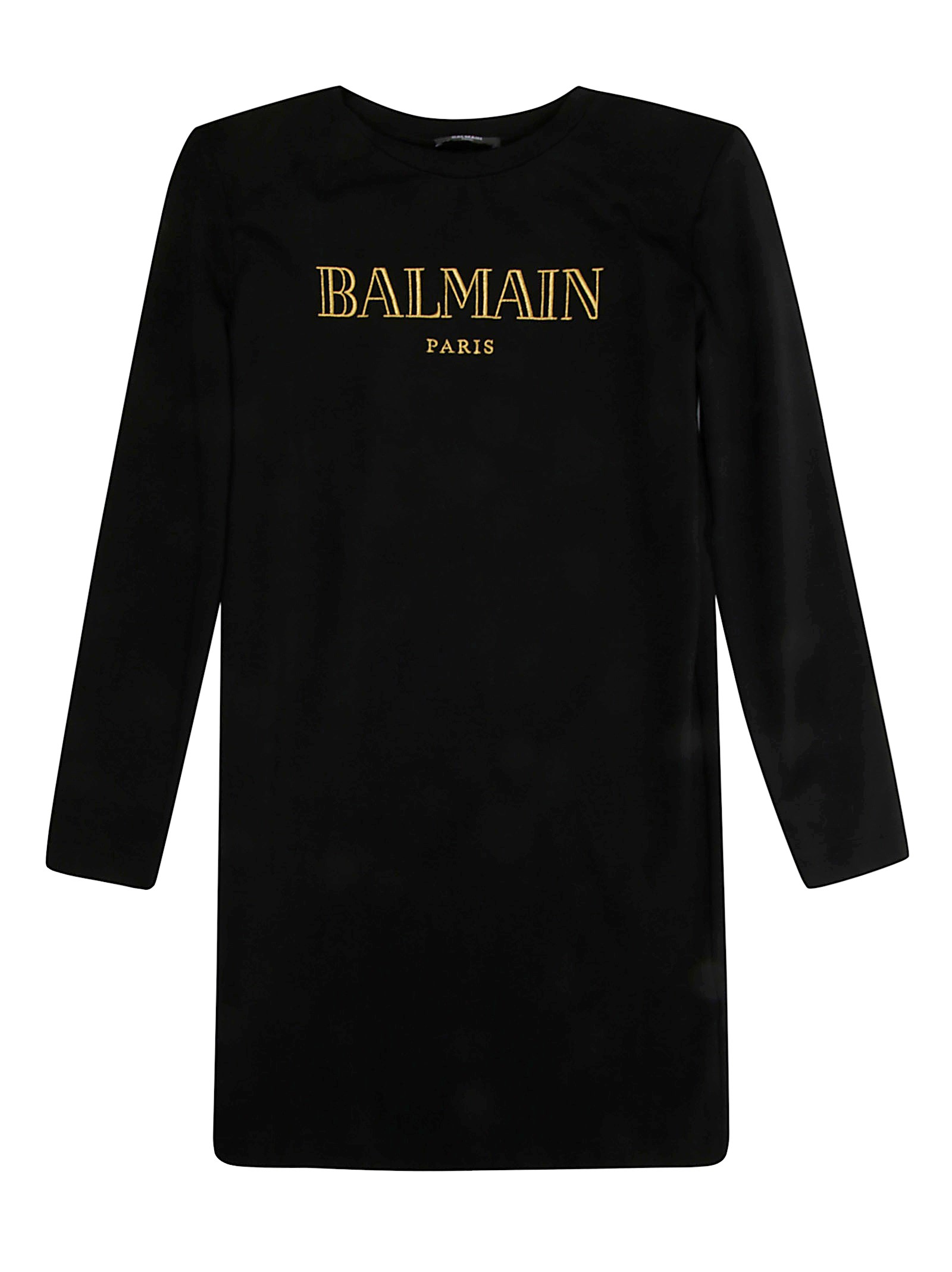 Shop Balmain Junior Vestito Jersey Logo In Black