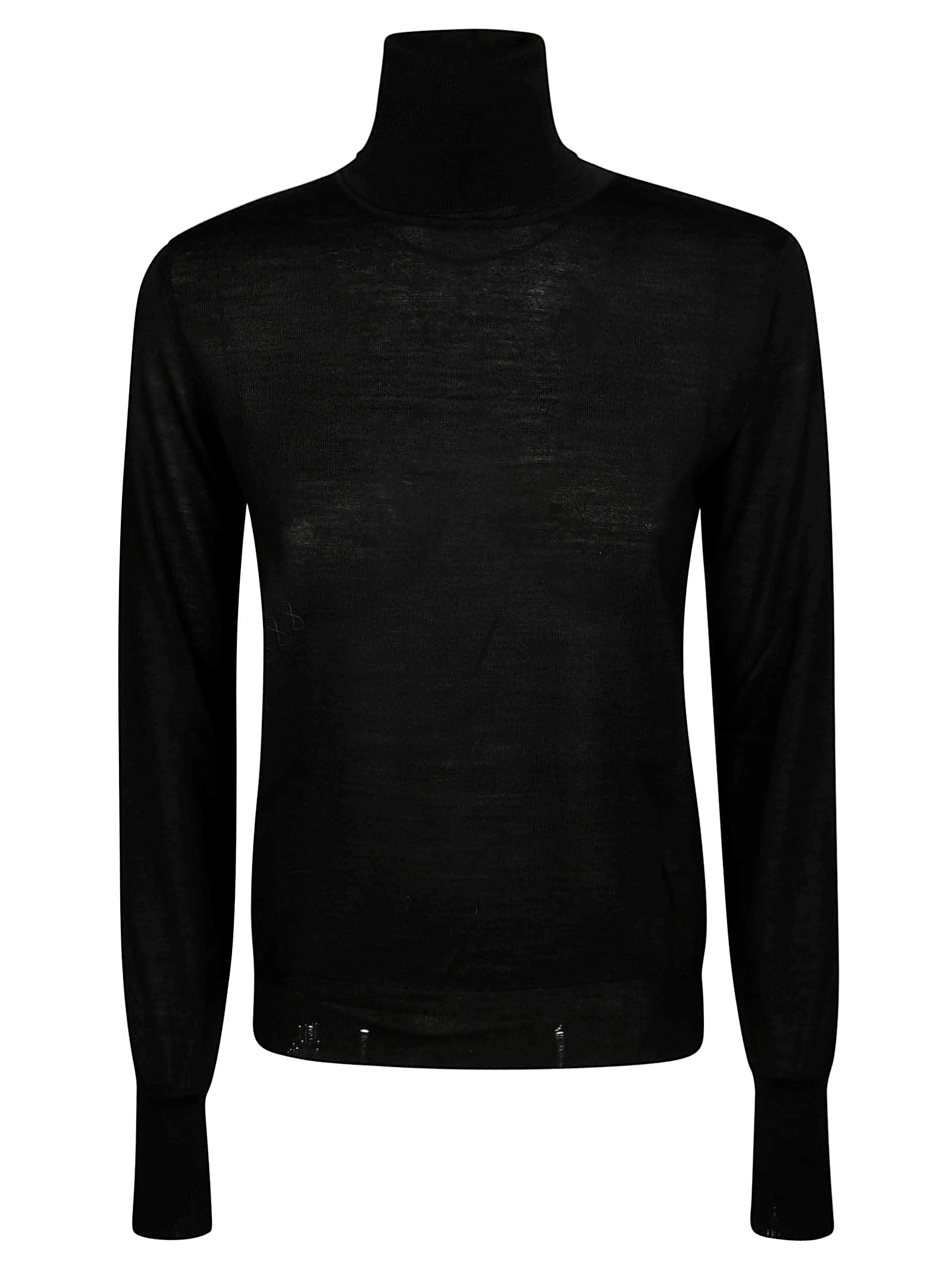 Shop Golden Goose Maglia Dolcevita Lana Merino In Black