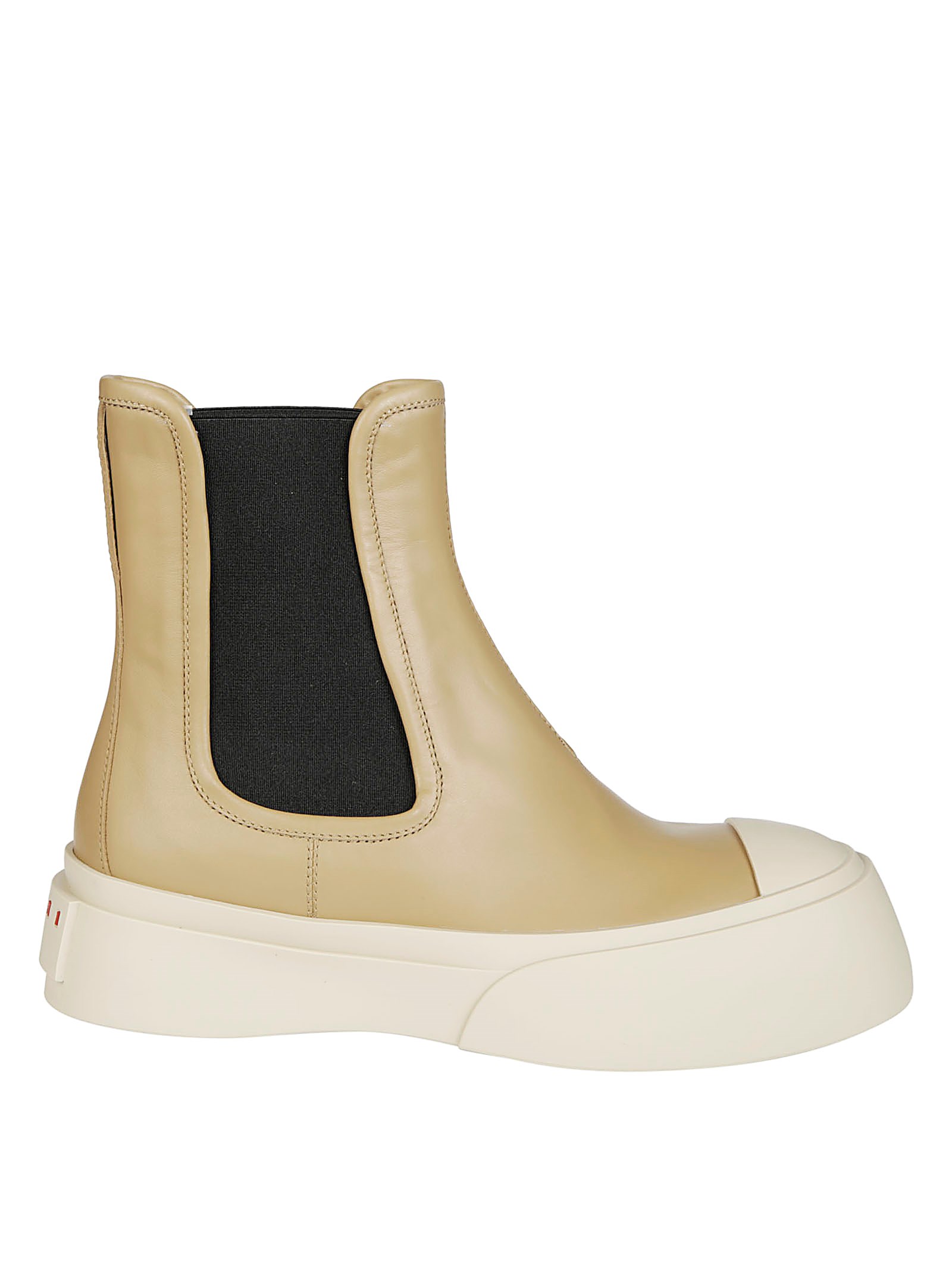 Shop Marni Chelsea Boot In Beige