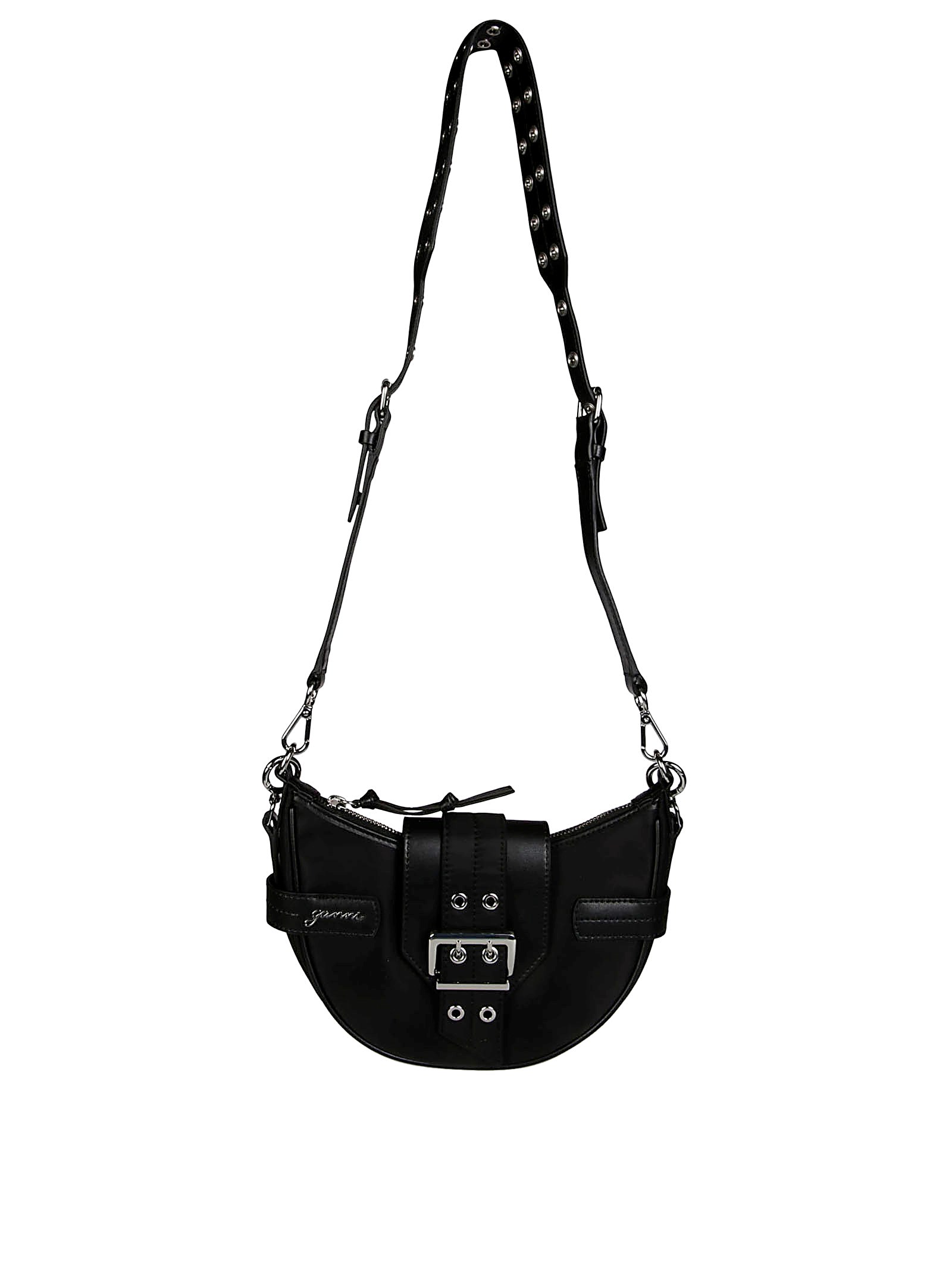 Shop Ganni Bucky Bag Small Crossbody Nylon In Black