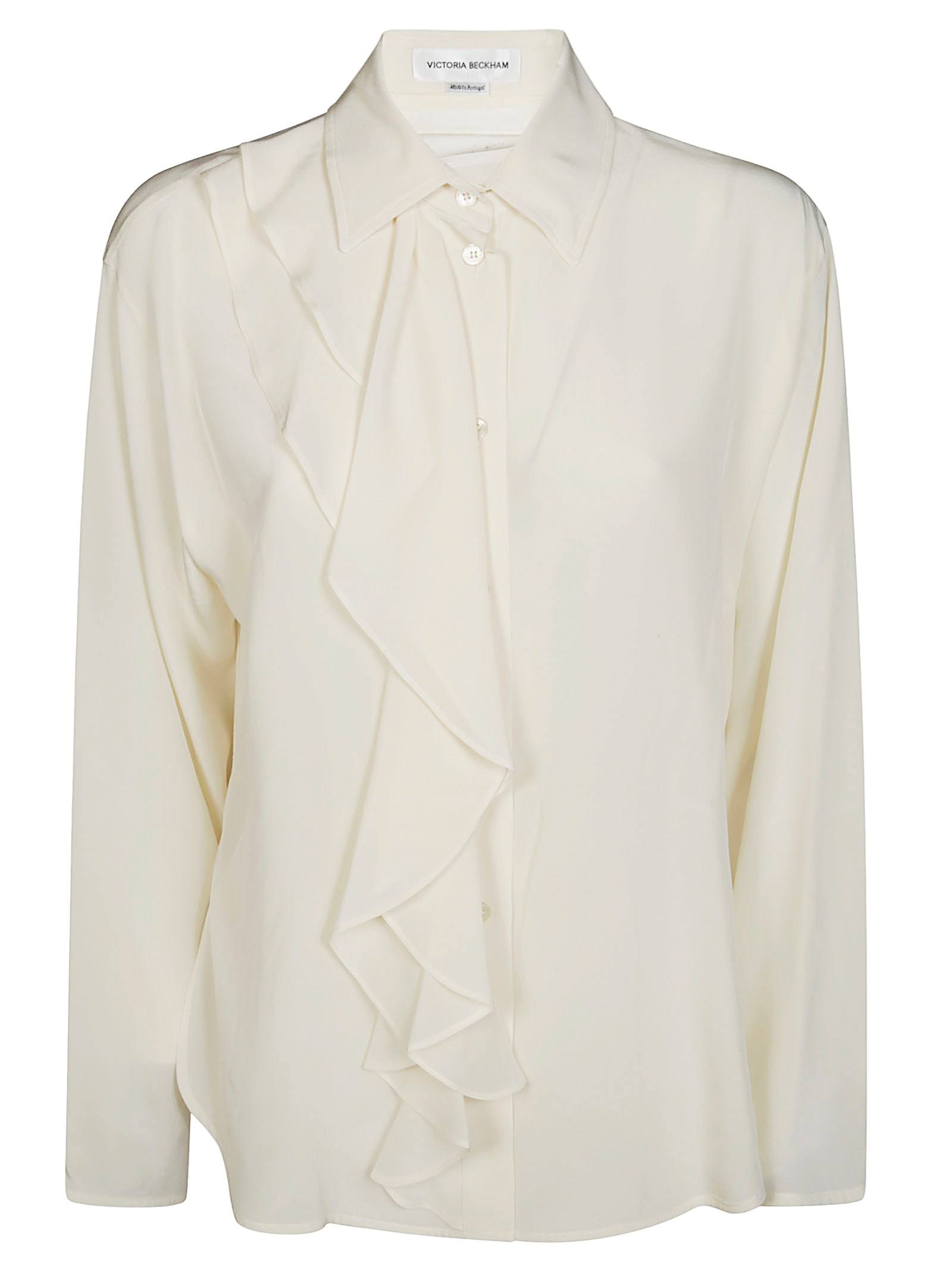 Shop Victoria Beckham Ruffle Detail Blouse In White