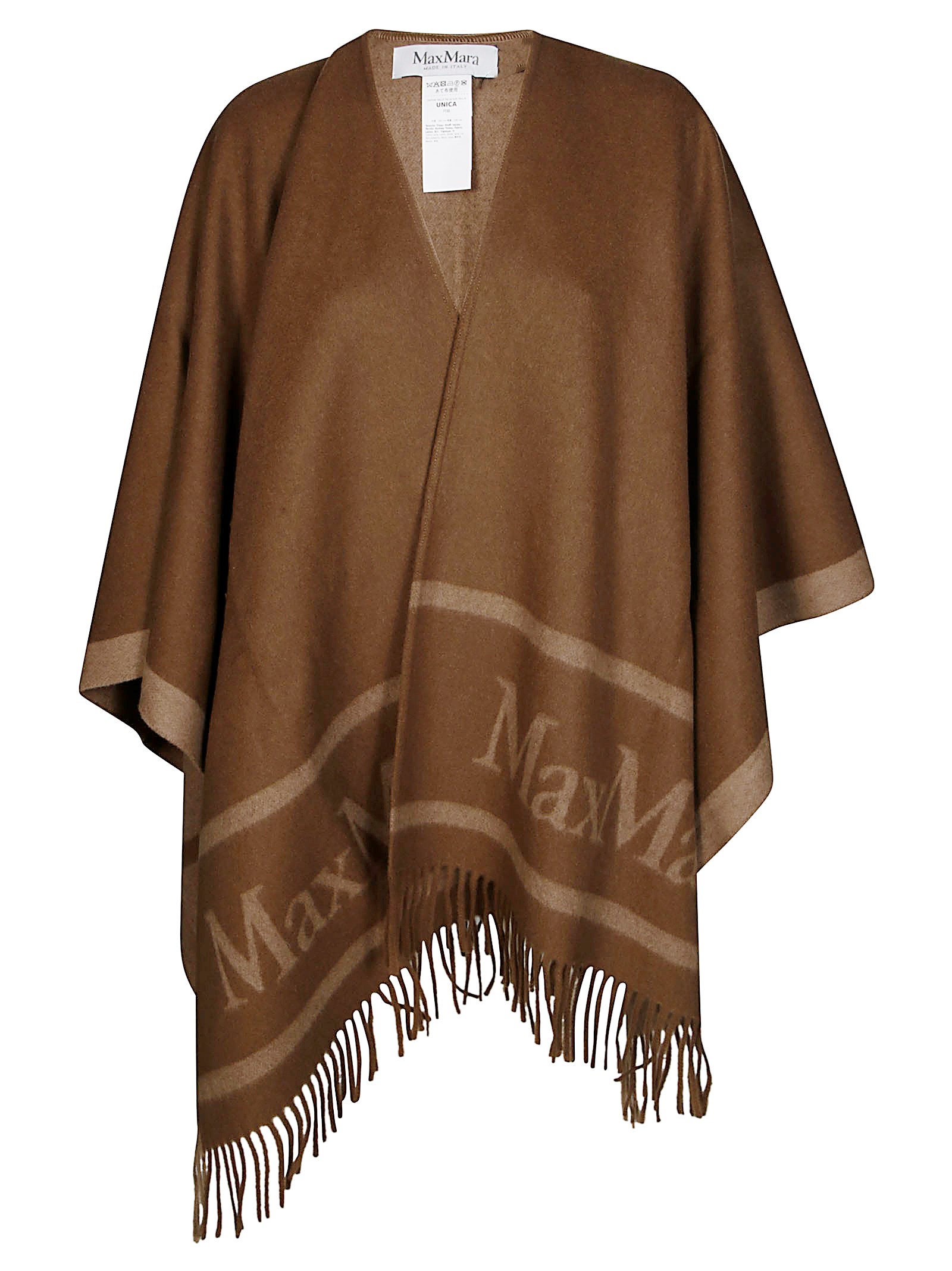 Shop Max Mara Hilde Cappa Logo In Brown