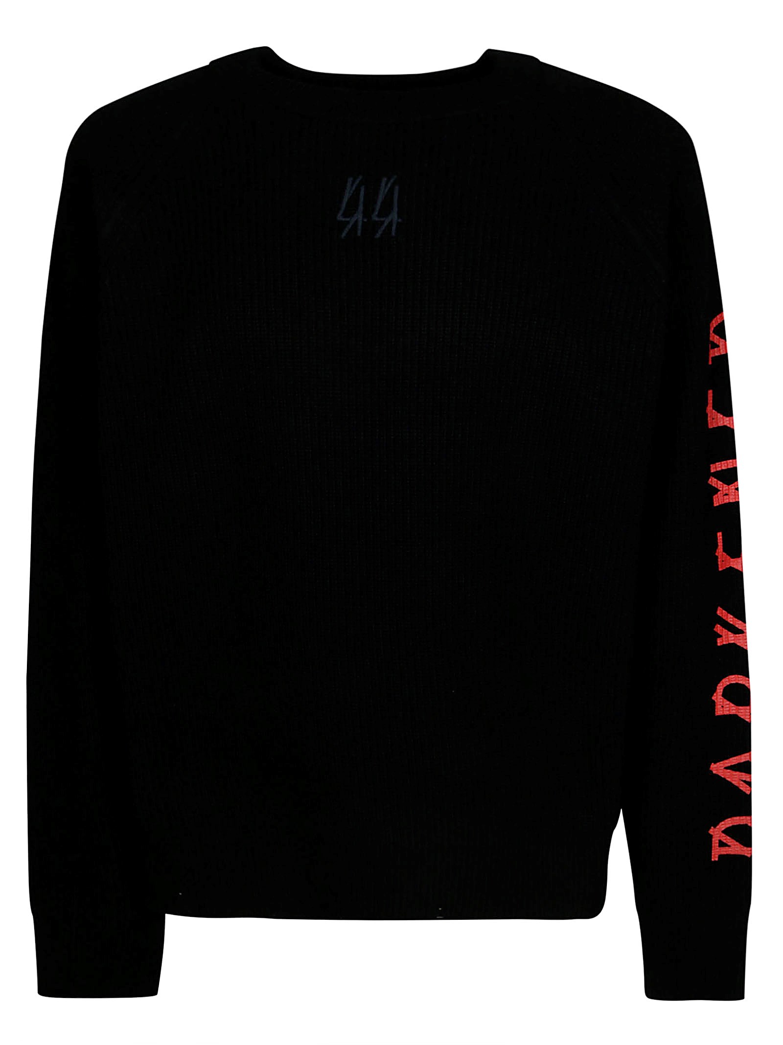 Shop 44 Label Group Maglia Merino Girocollo Logo Manica In Black