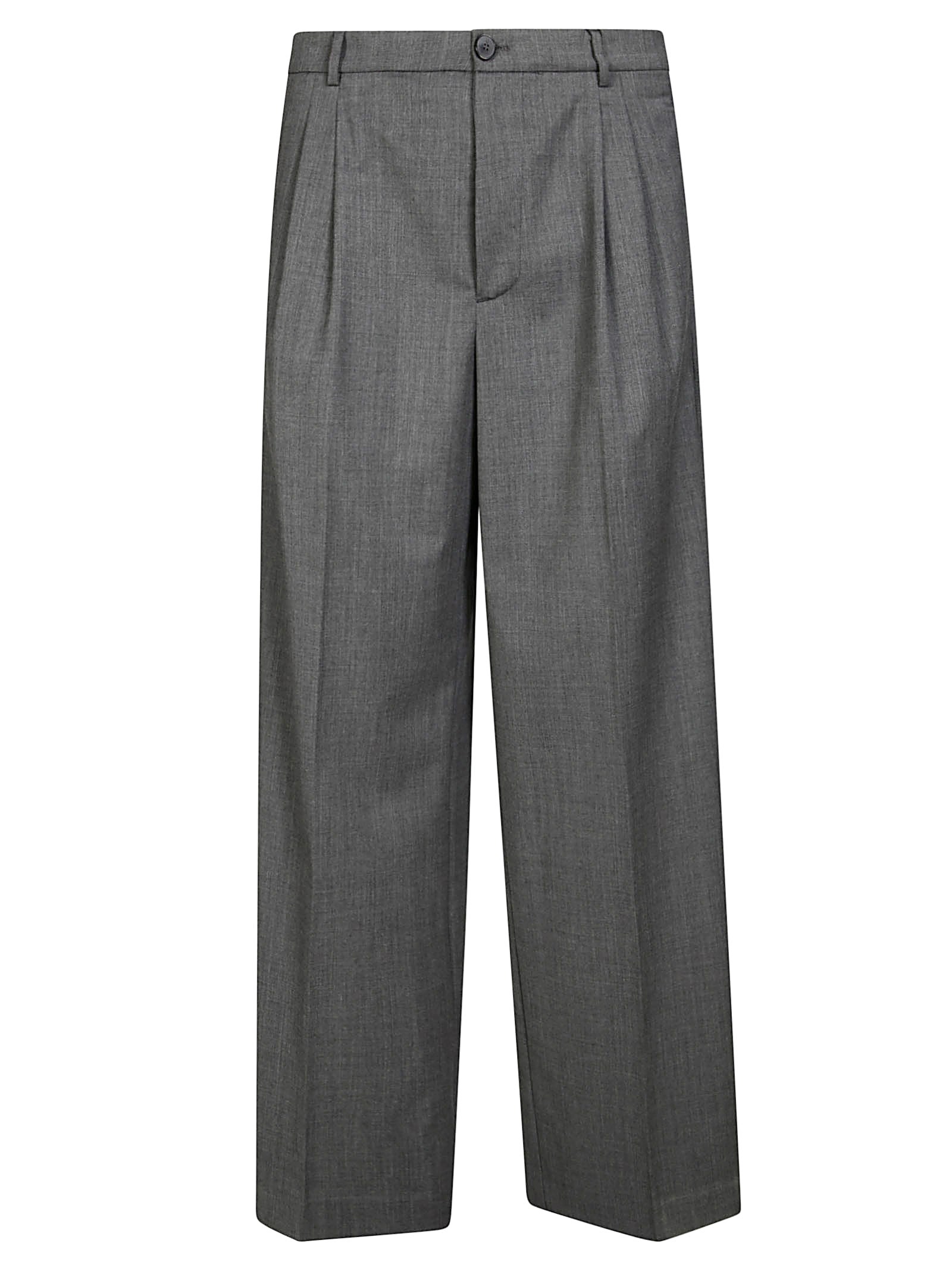 Shop Amaranto Pantalone Pinces Over Lana In Gray