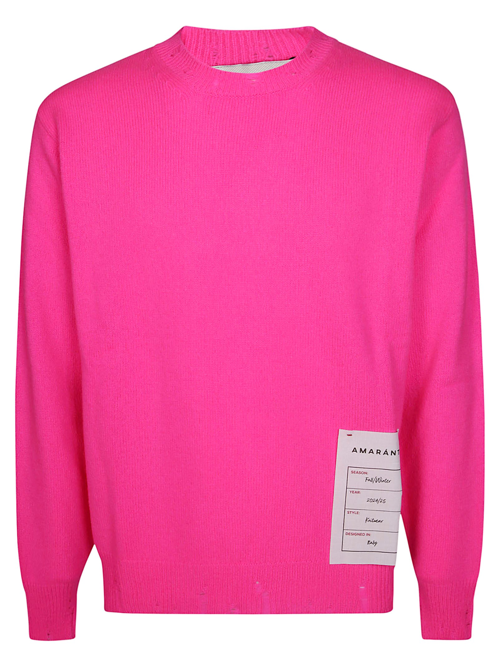 Shop Amaranto Maglia Girocollo Rotture In Fuchsia