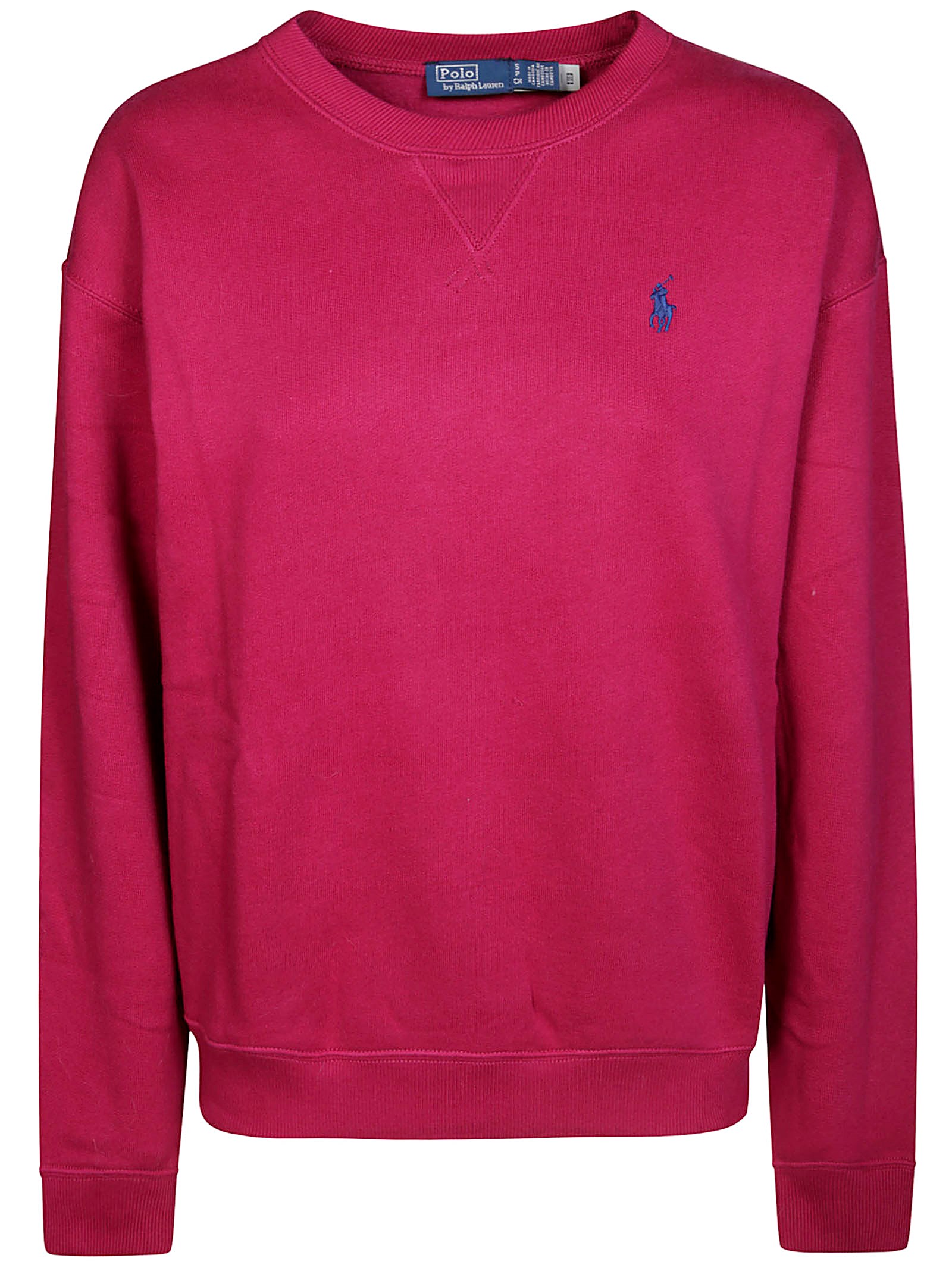 Shop Polo Ralph Lauren Prl Felpa Girocollo Base In Fuchsia