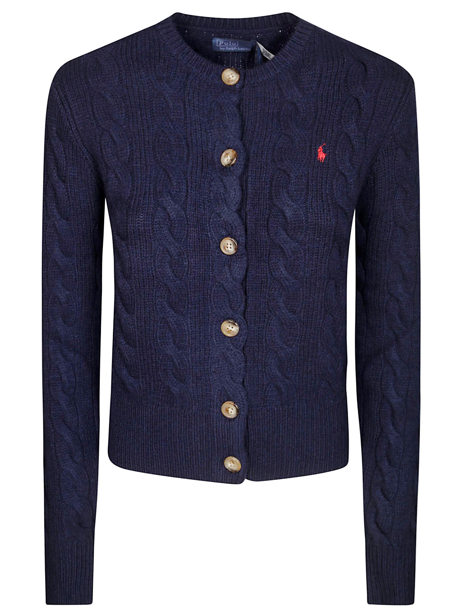 Shop Polo Ralph Lauren Wl Cash Cardigan Bicolor In Blue