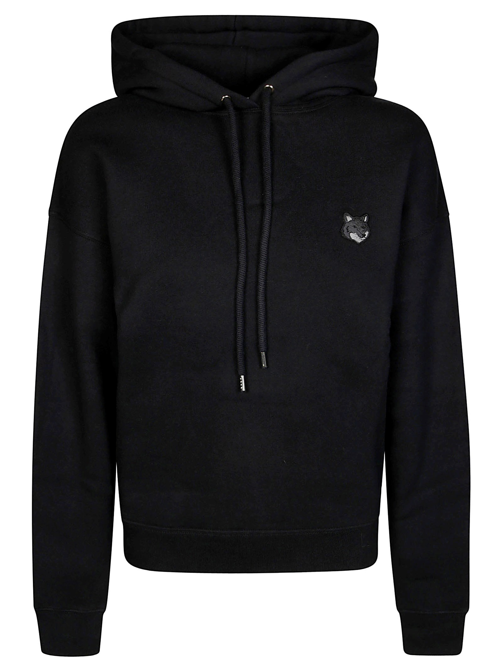 Shop Maison Kitsuné Maison Kitsune Hoodie Fox Head Patch In Black