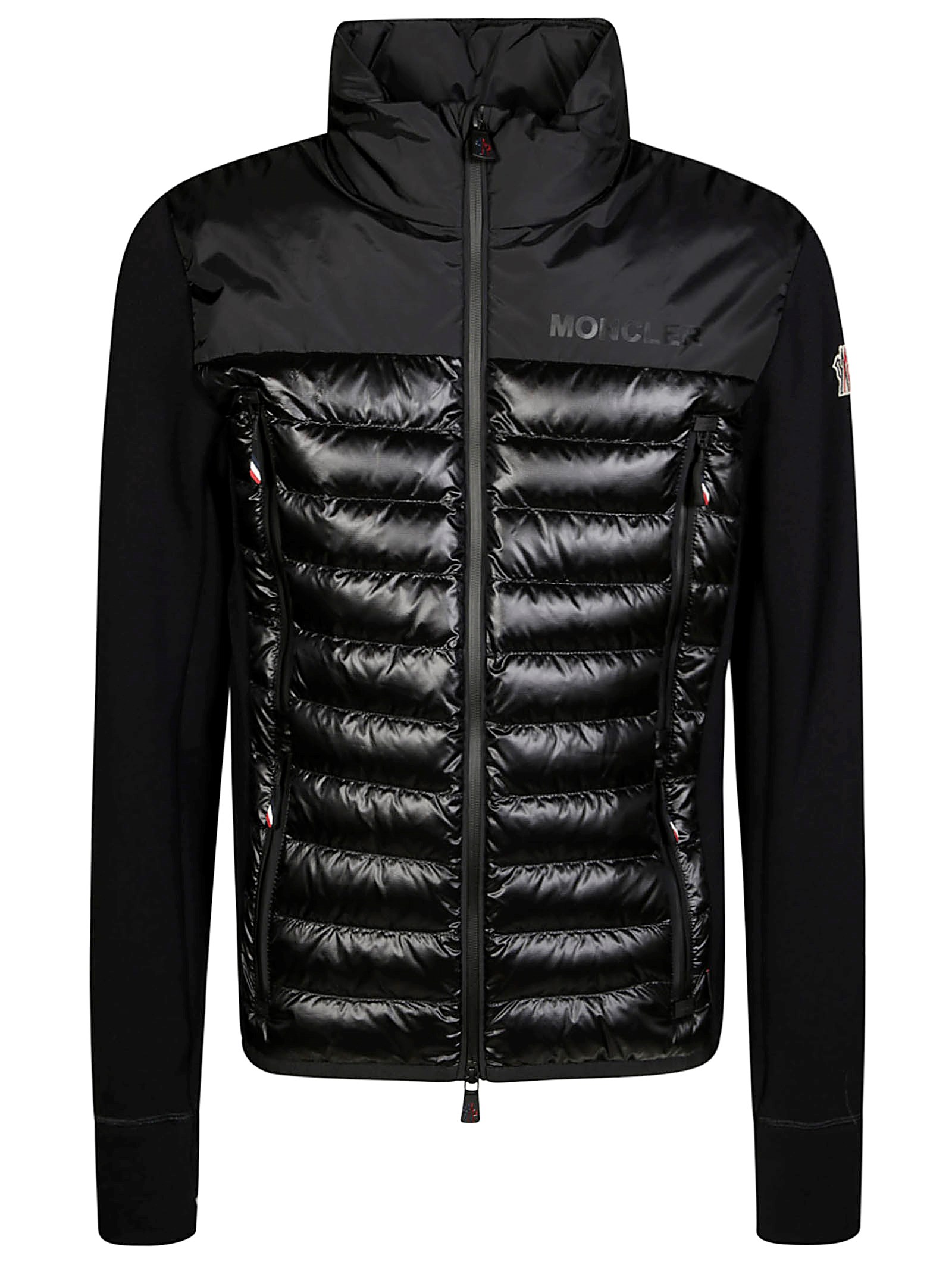 Moncler Zip Up Cardigan In Black