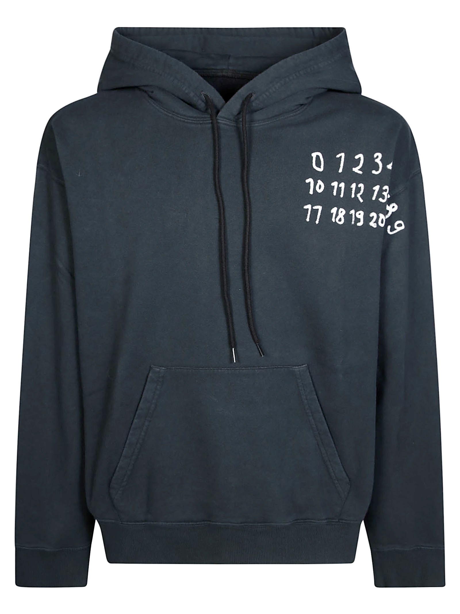 Shop Mm6 Maison Margiela Mm6 Hoodie Over Logo In Black