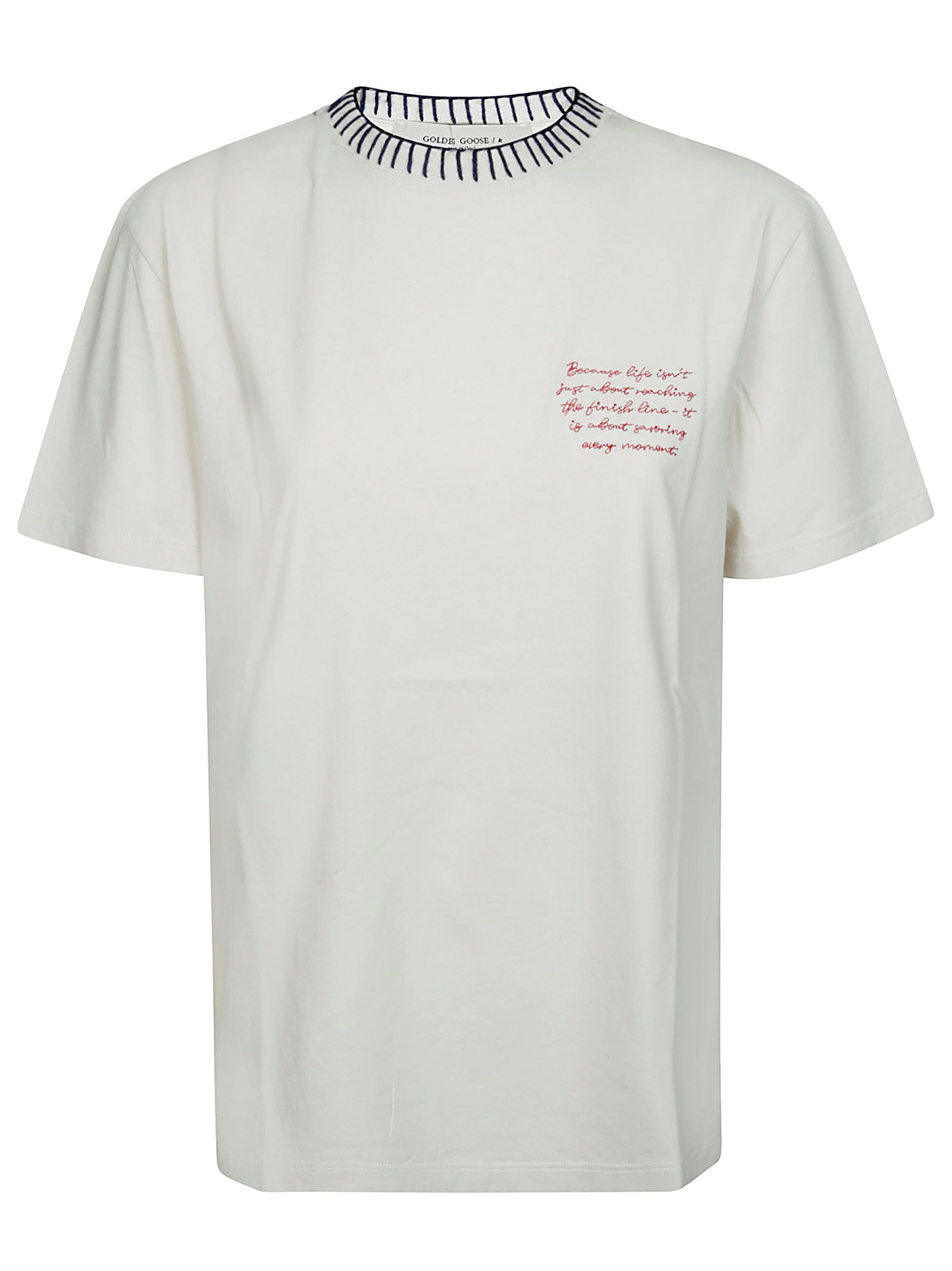 Shop Golden Goose T-shirt Regular Stampa In White