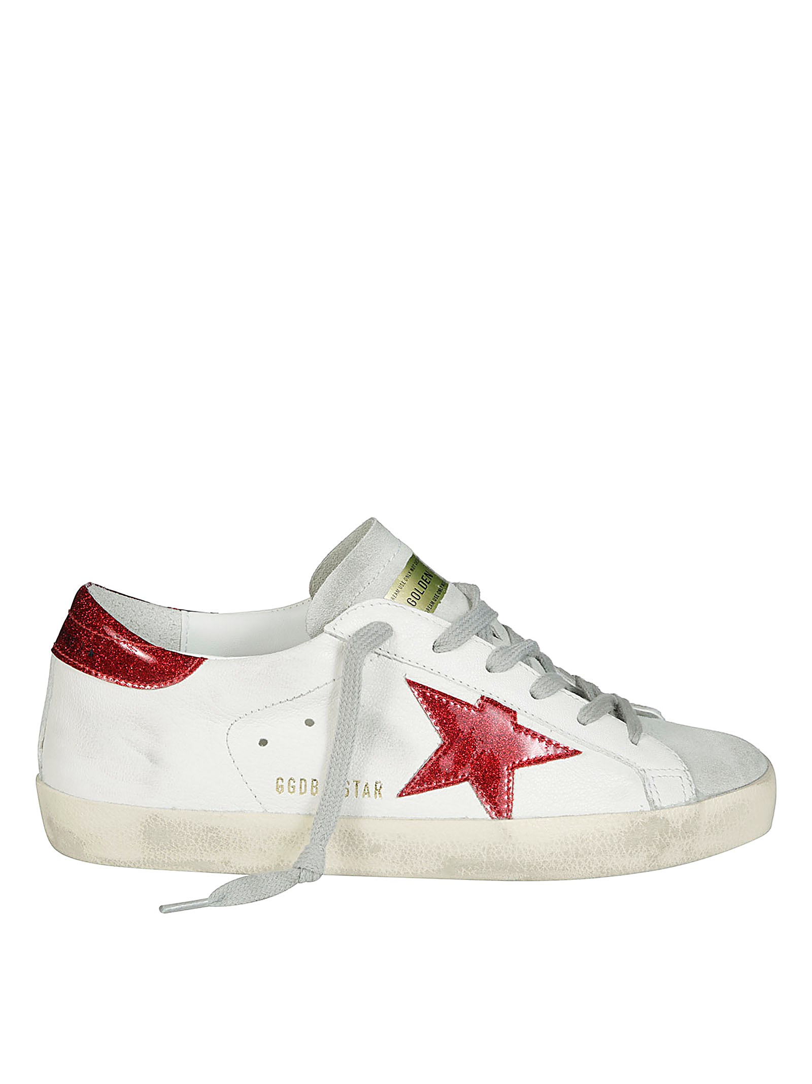 Shop Golden Goose Superstar Nappa Stella E Tallone Glitter In White