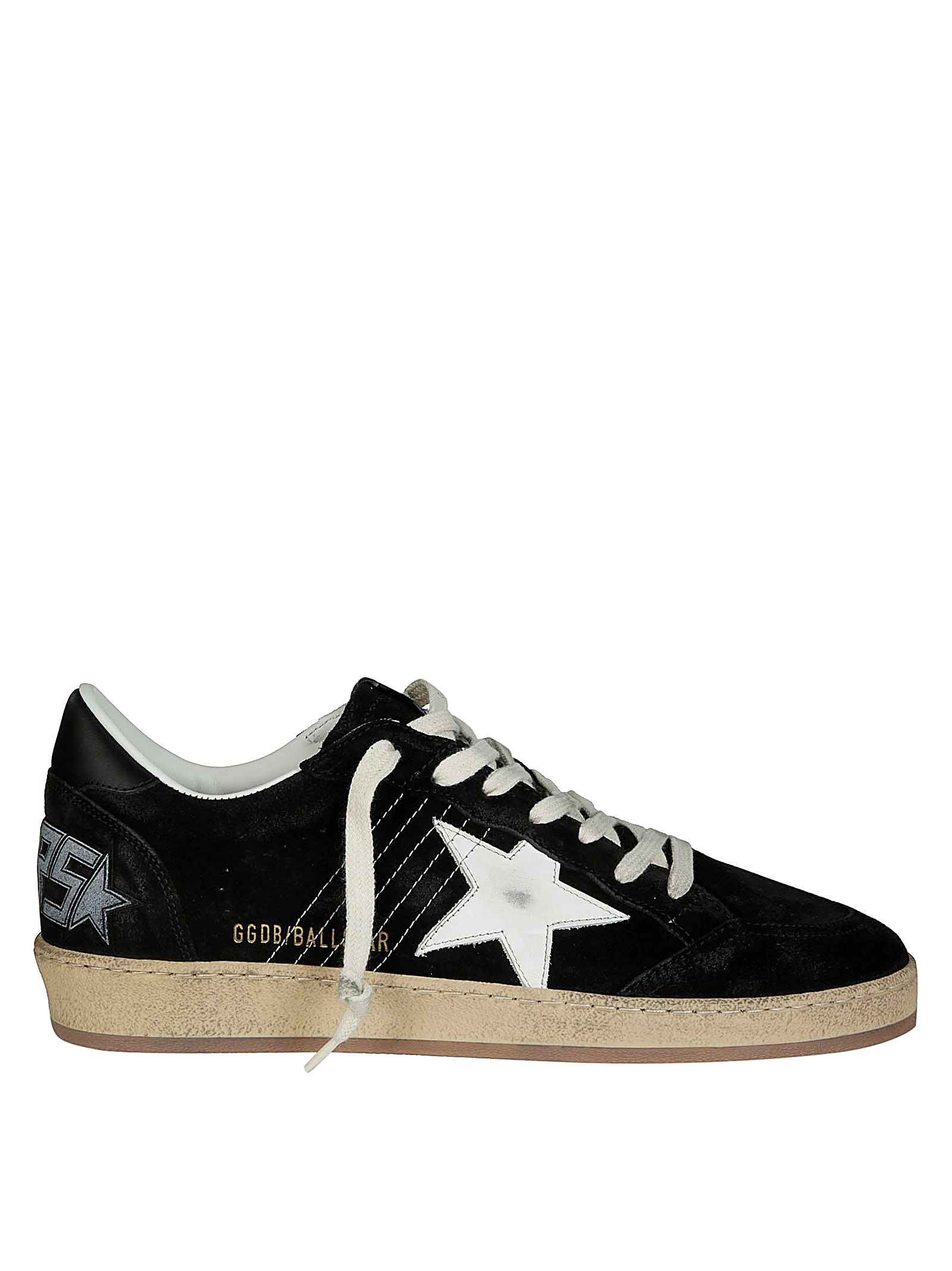 Shop Golden Goose Ballstar Suede Stella E Tallone Pelle In Black