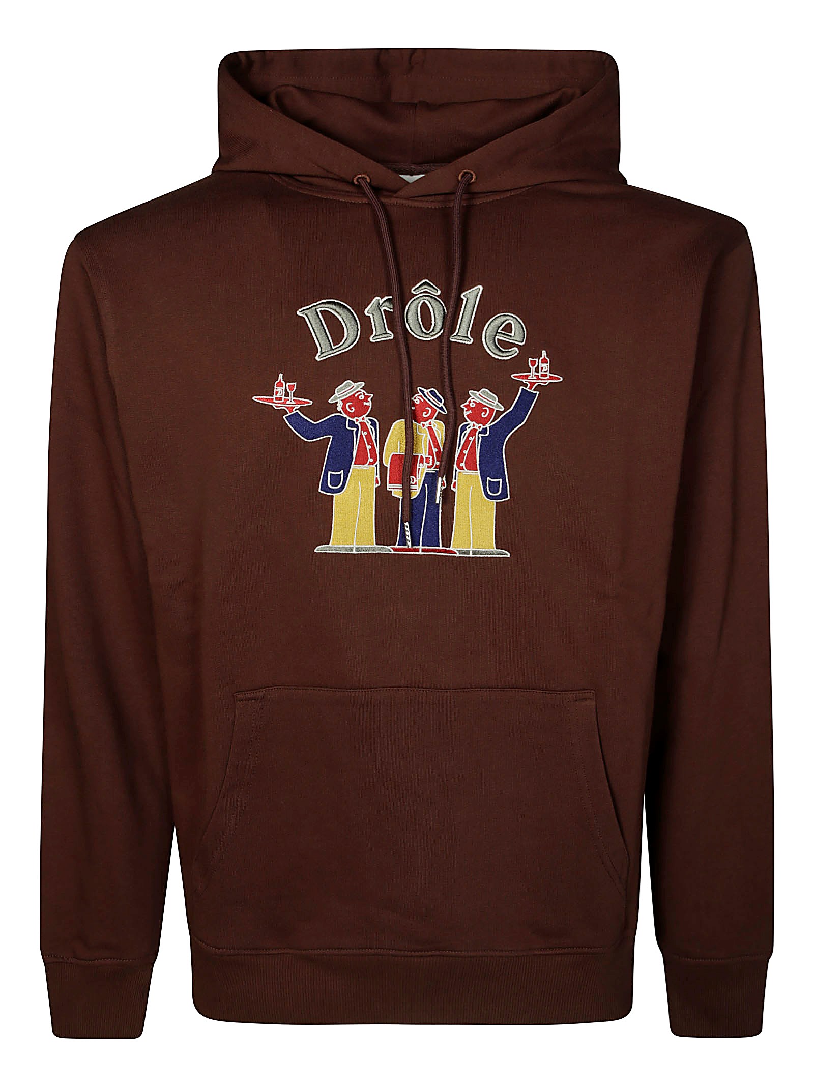 Shop Drôle De Monsieur Hoodie Crillon In Brown