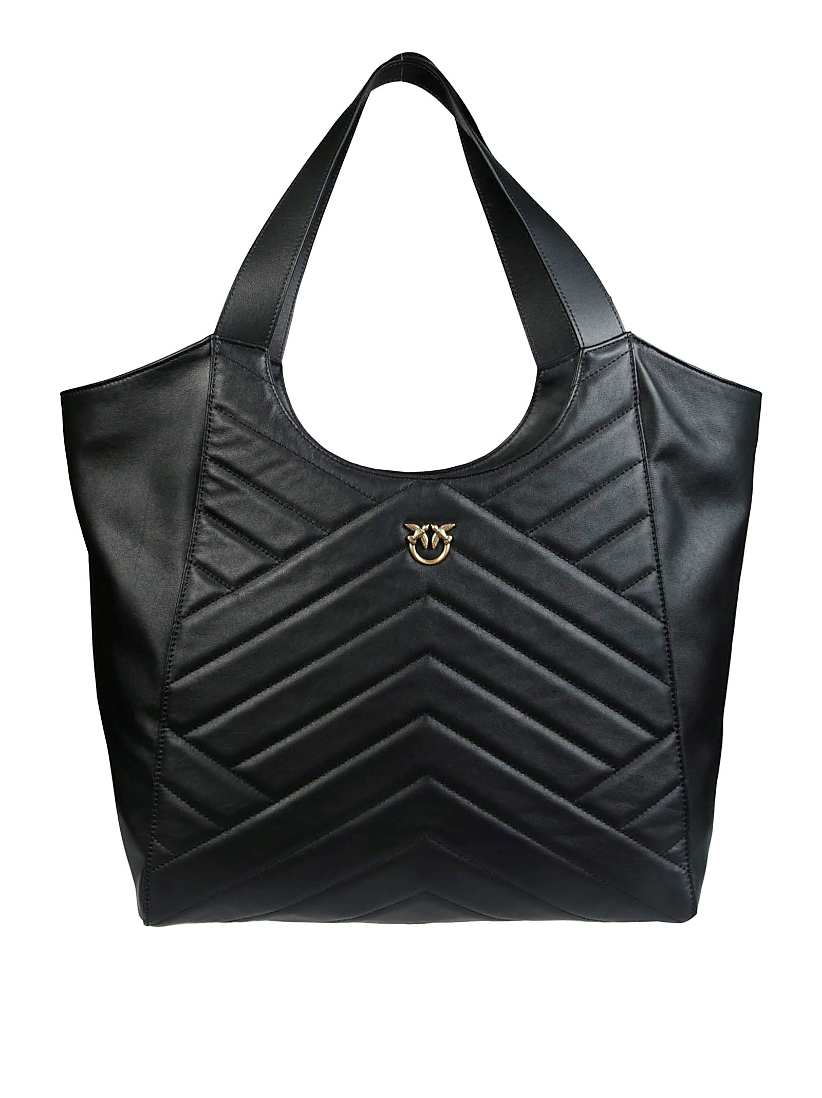 Pinko Tote Bag Puzzle Pelle In Black