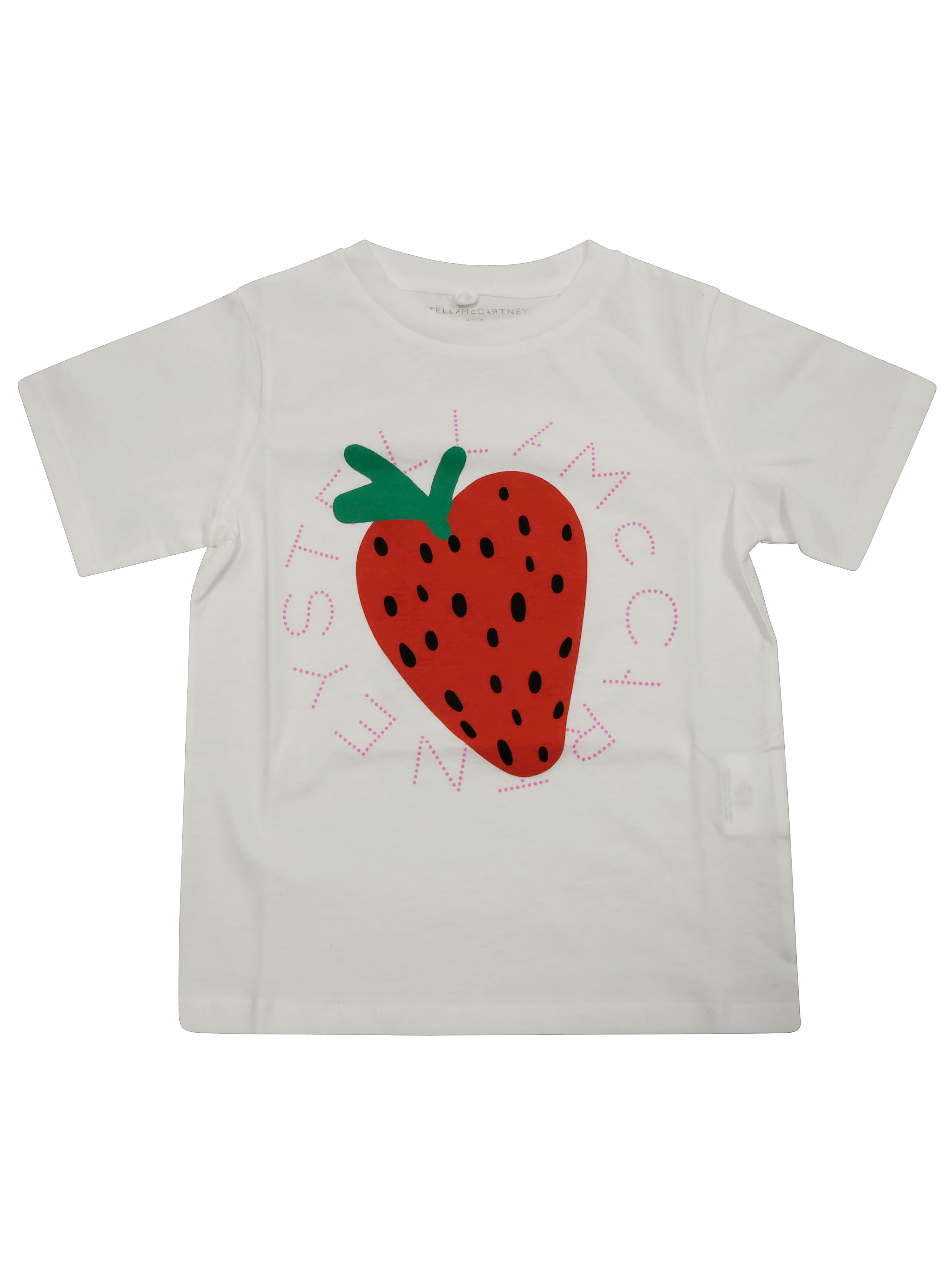Stella Mc Cartney Junior Ts Logo E Fragole In White