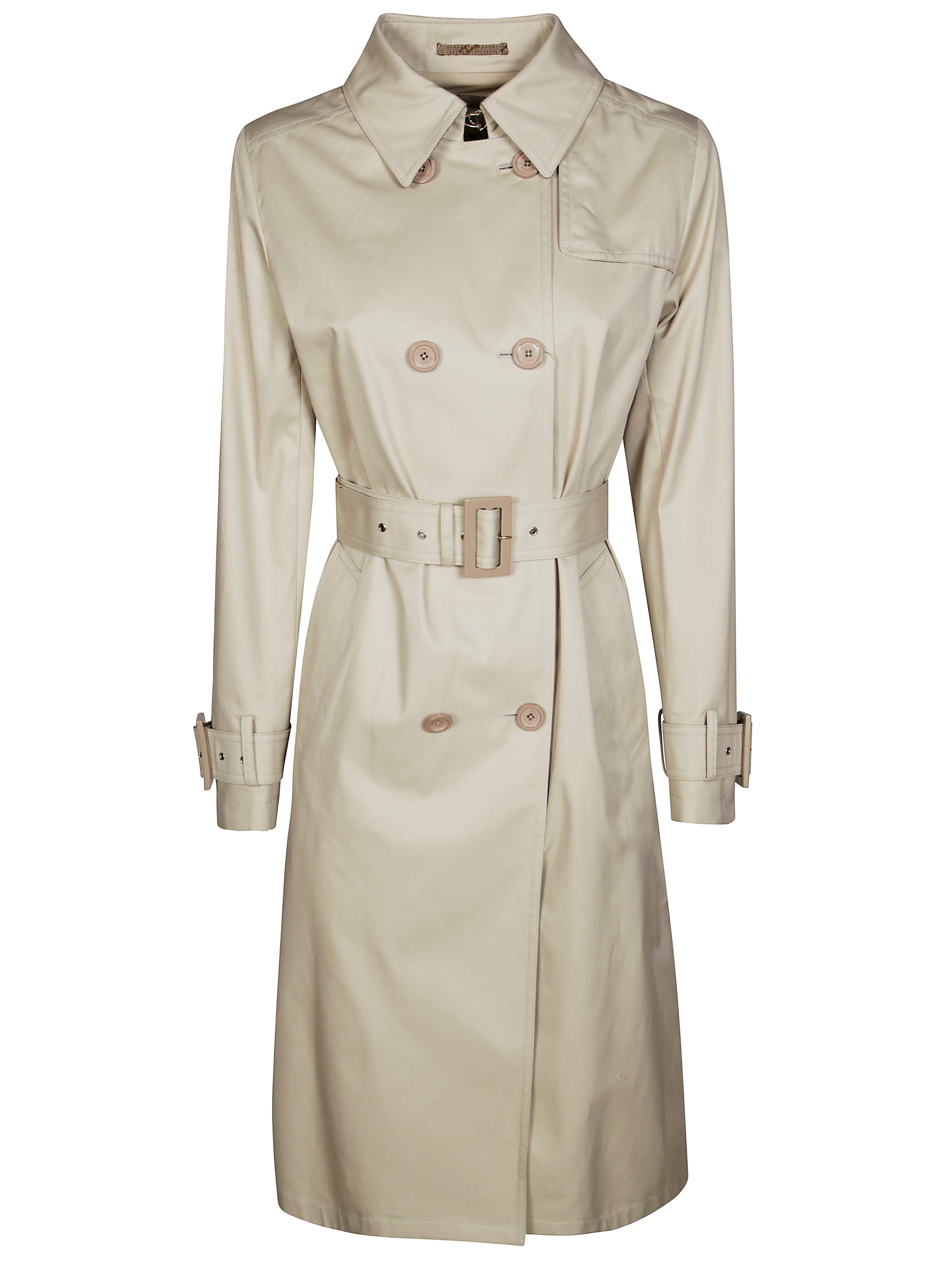 Herno Sand Cotton Gabardine Trench Coat In Gray