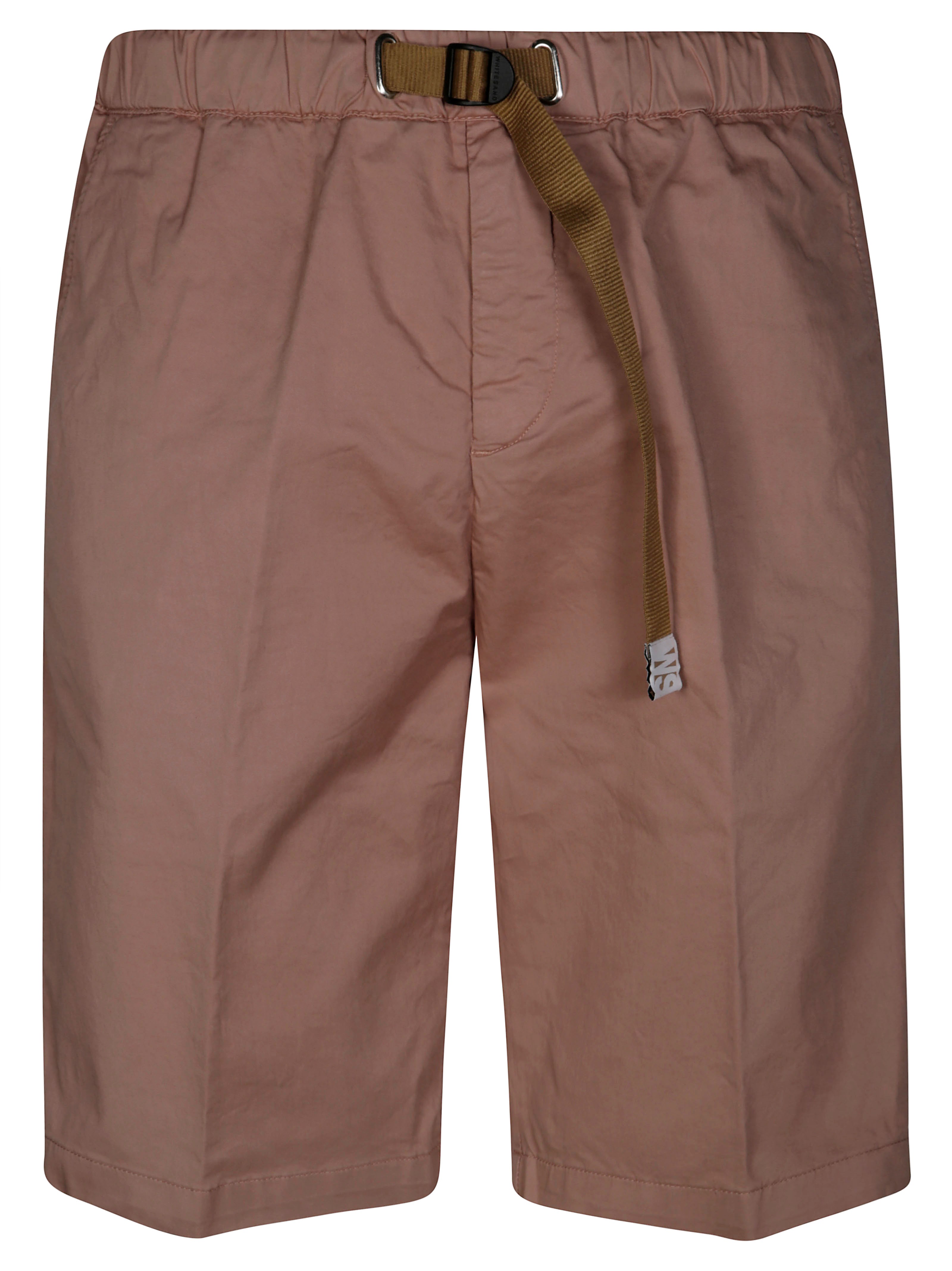 White Sand Belted Bermuda Shorts In Pink