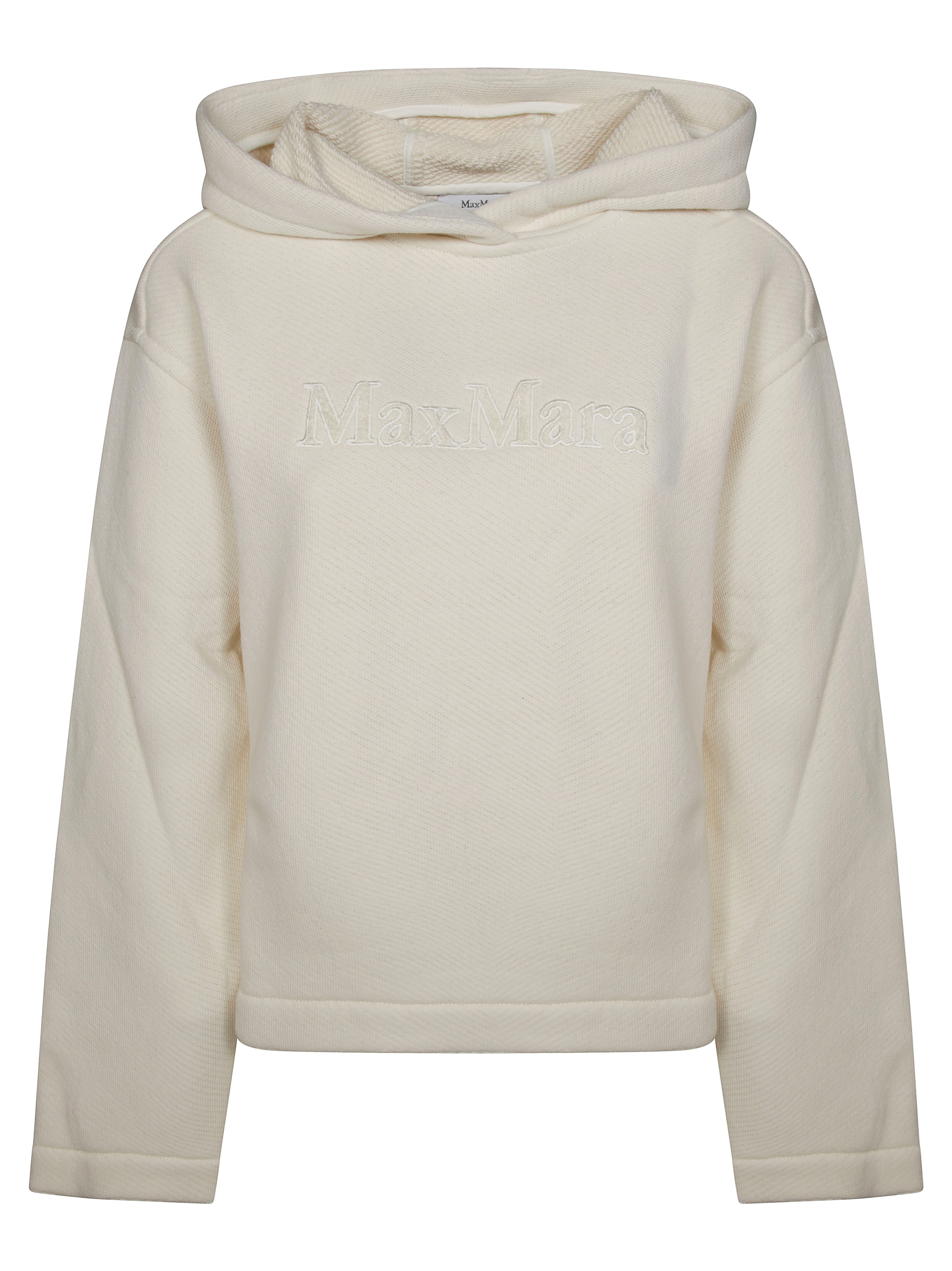 Max Mara Pure Gary Felpa Logo In Bianco