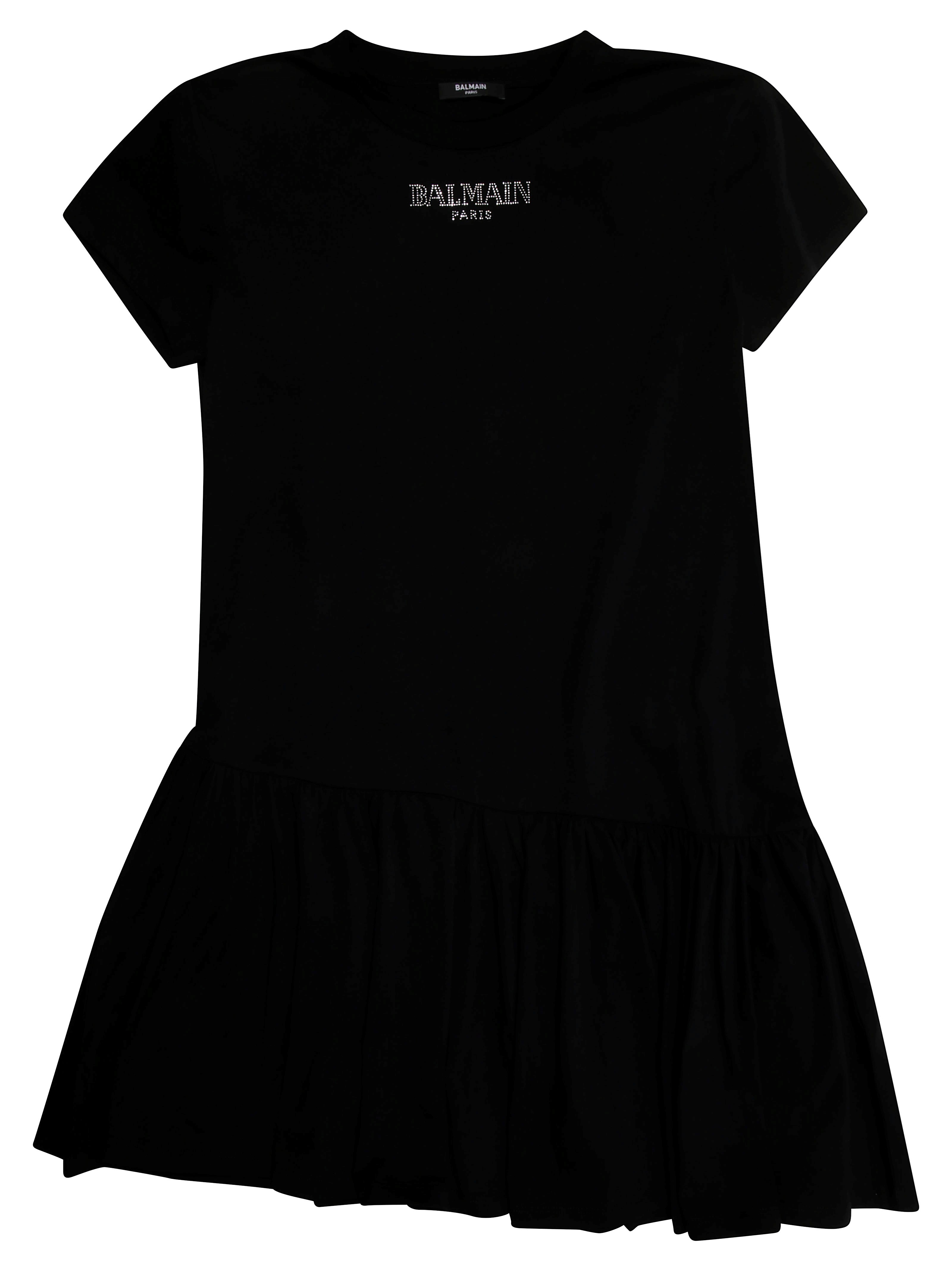 Balmain Junior Vestito Con Gonna Asimetrica