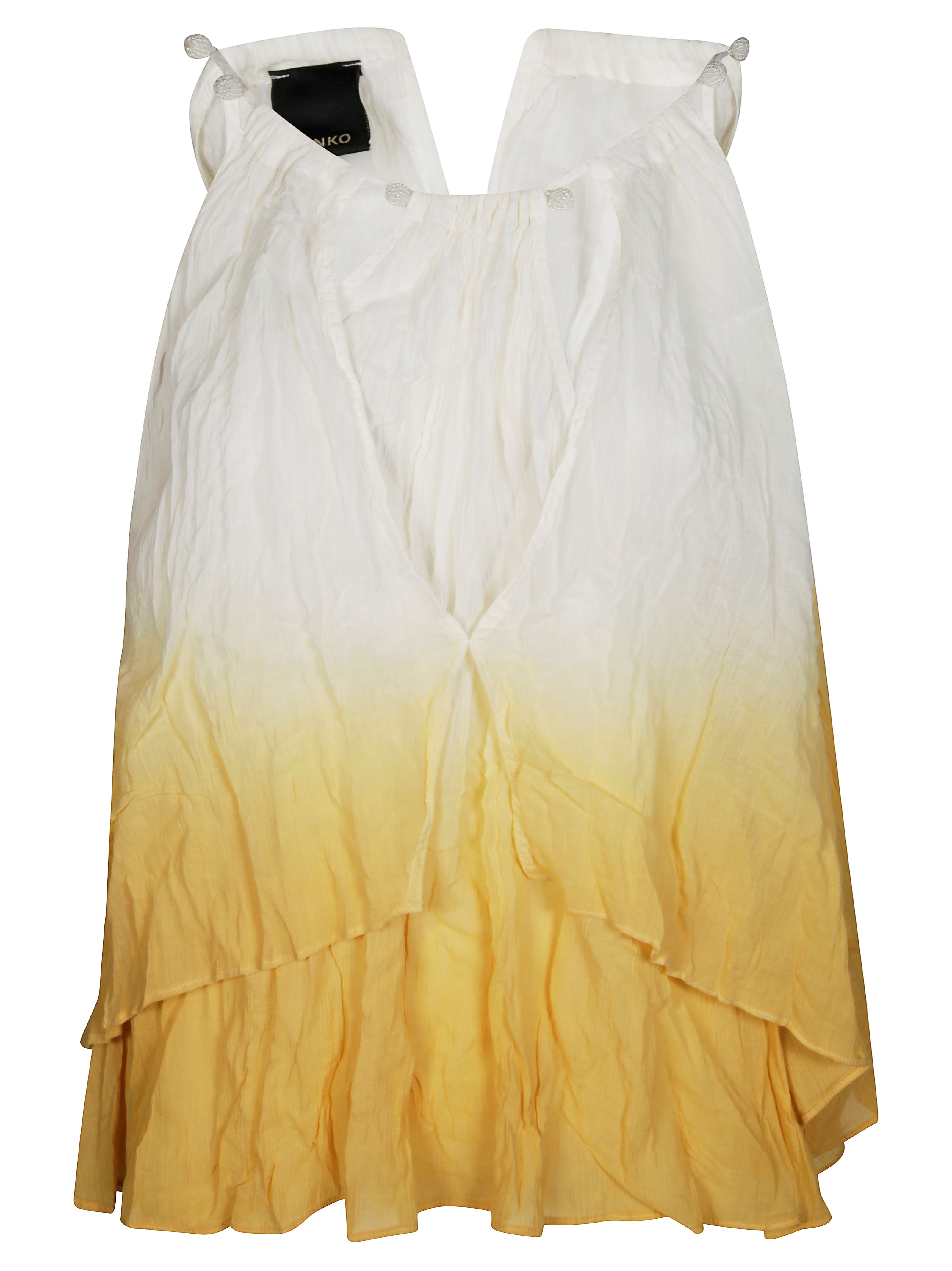 Pinko Three Words Top Mussola Sfumatu In White