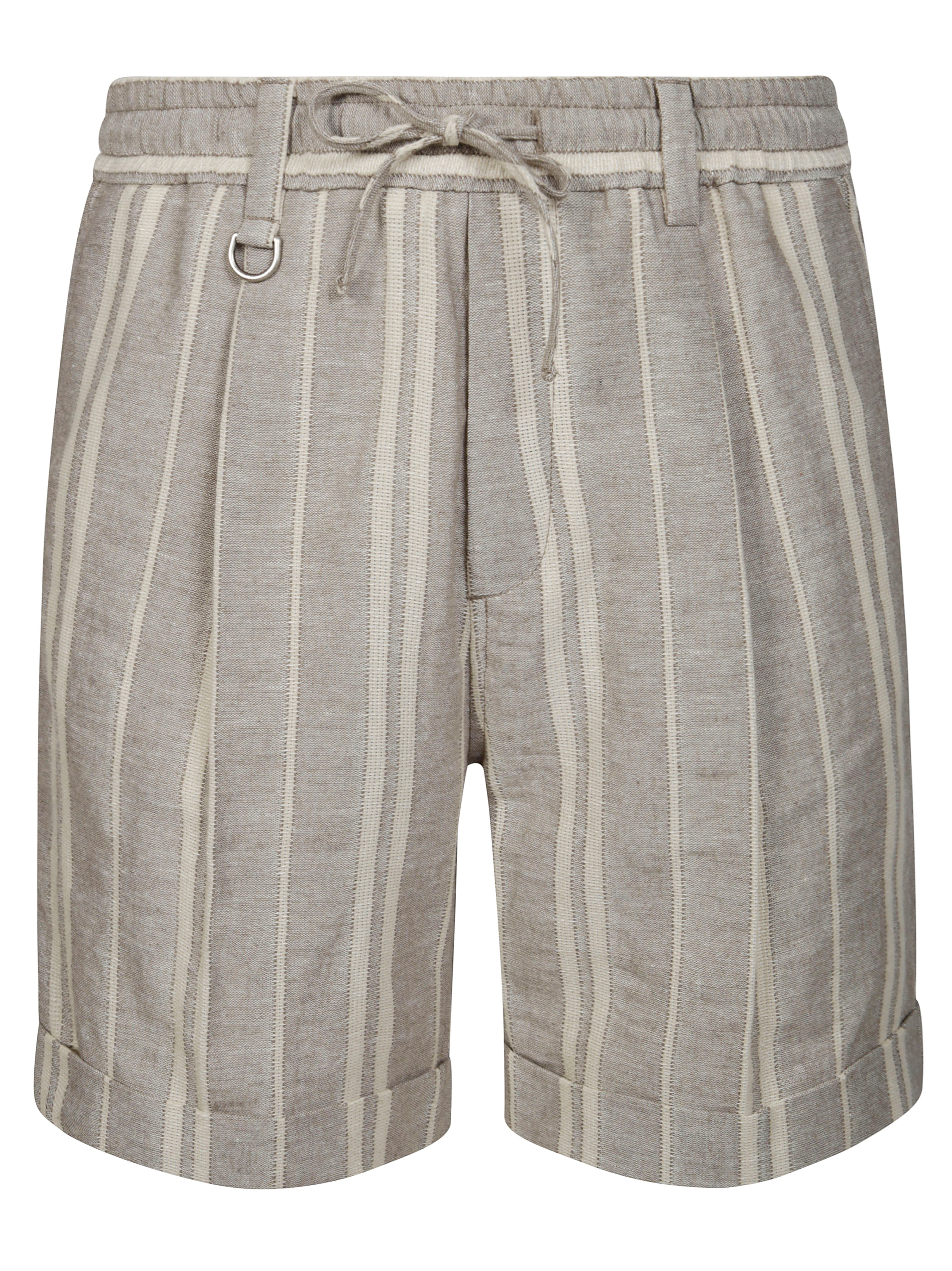 Shop Paolo Pecora Bermuda Coulisse Righe In Beige