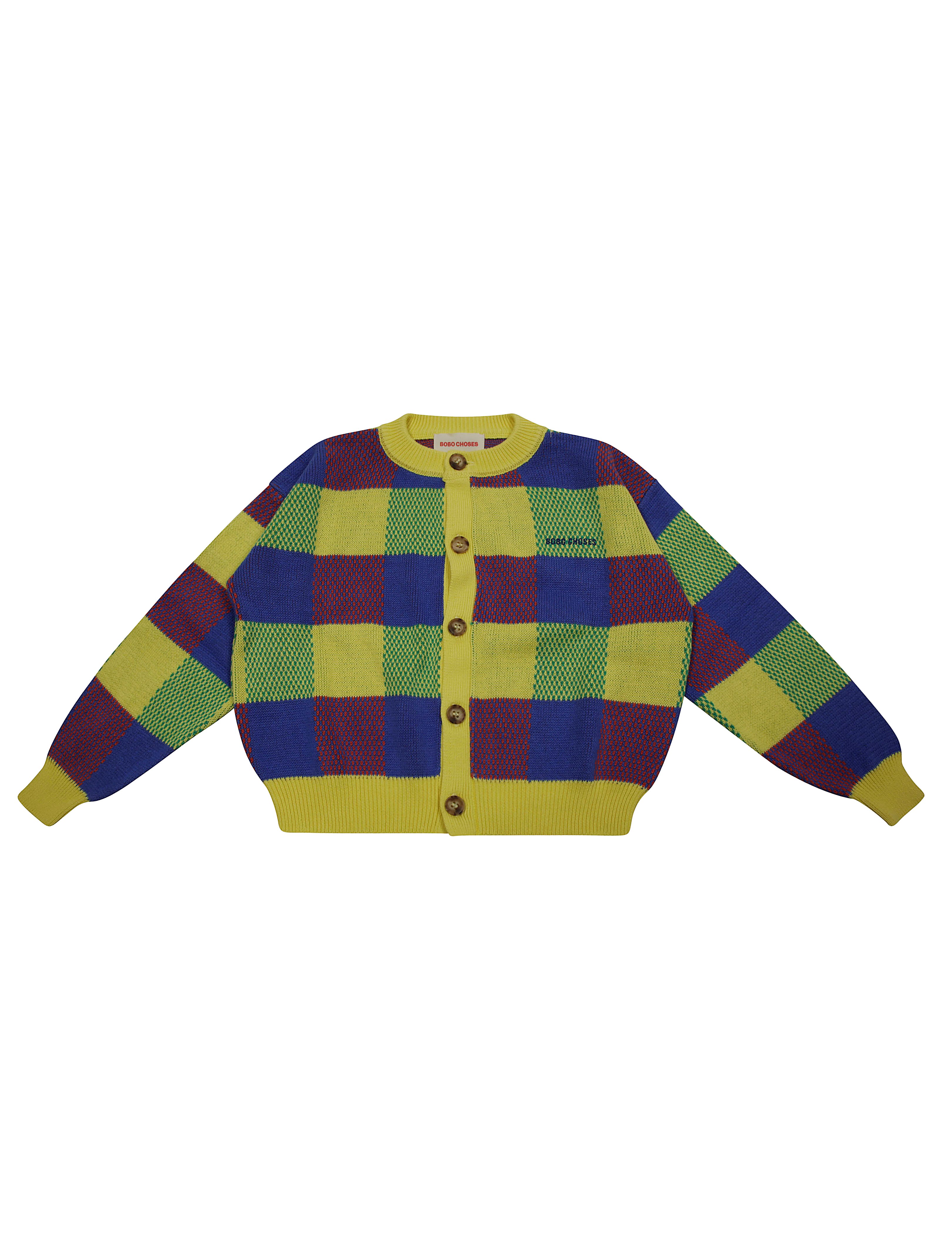Bobo Choses Cardigan Check In Yellow